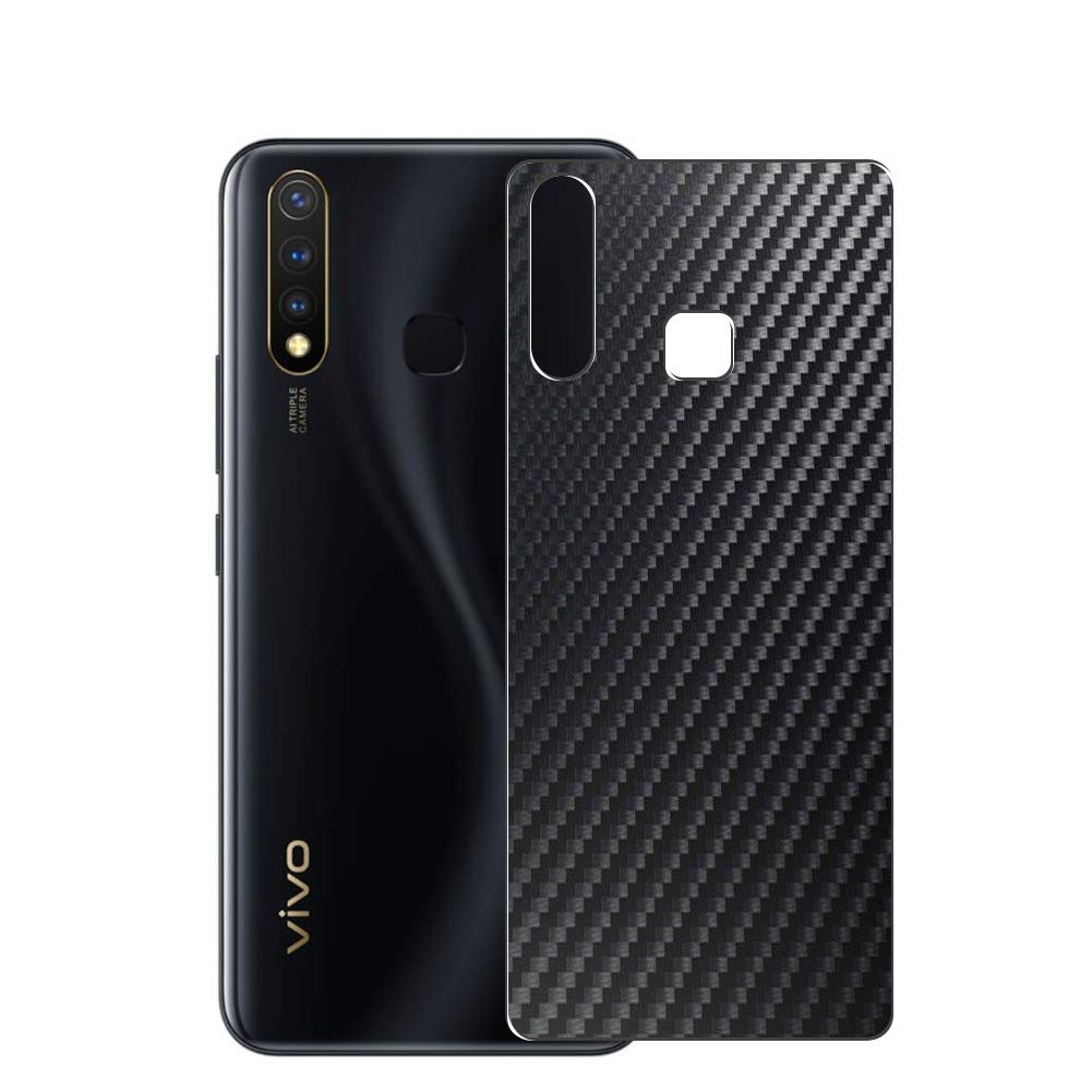 2 Pack Black Carbon TPU Back Screen Protector Film for Vivo Y19 (2019 Model) - Durable Scratch-Resistant Protection - Perfect for Everyday Use, Travel & Outdoor Activities