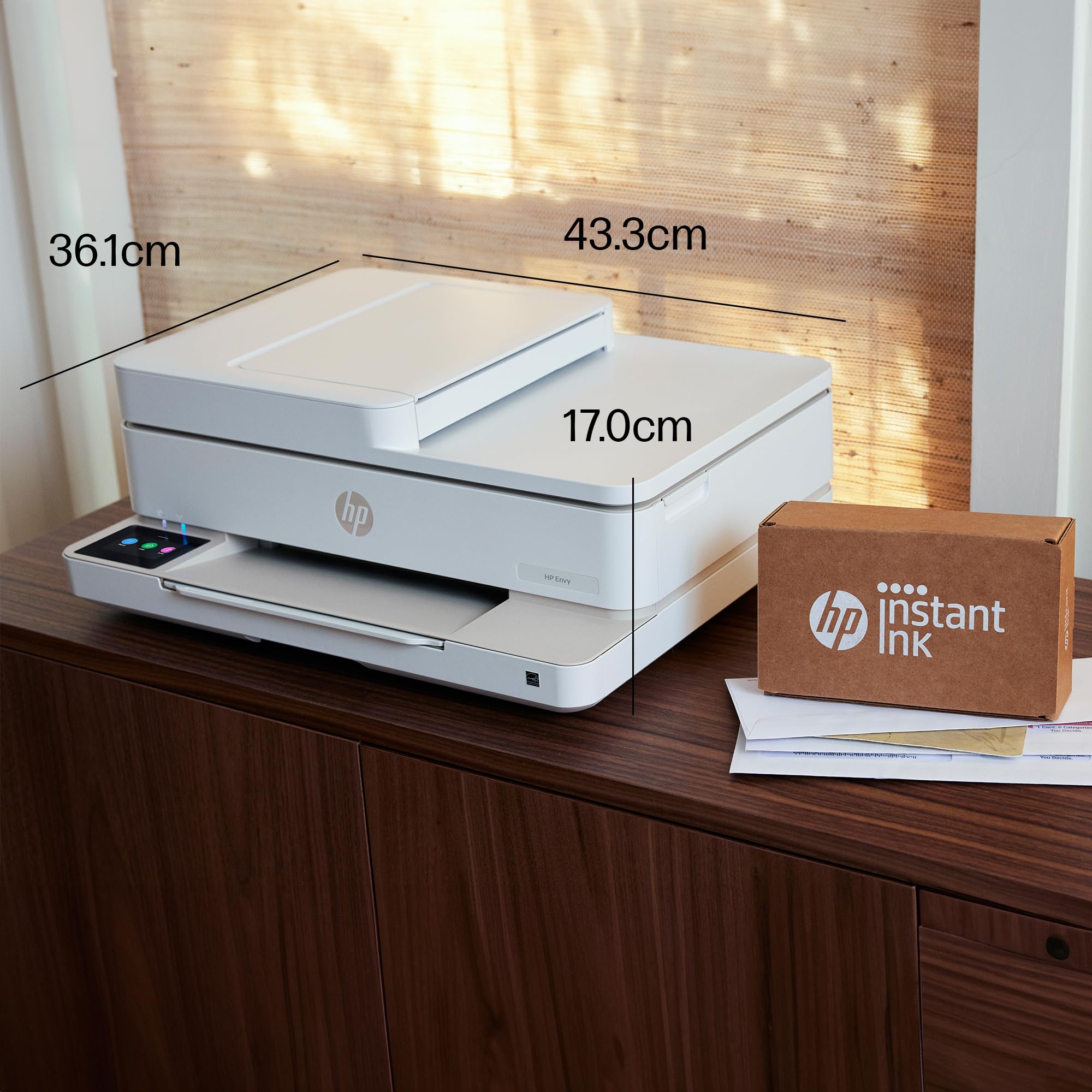 HP Envy 6530e Wireless All-in-One Color Printer with Auto 2-Sided Printing | Print, Scan, Copy | 3 Months Instant Ink Included | Automatic Document Feeder | Home & Office Use | Perfect for Documents, Photos, School Projects & Small Business Needs