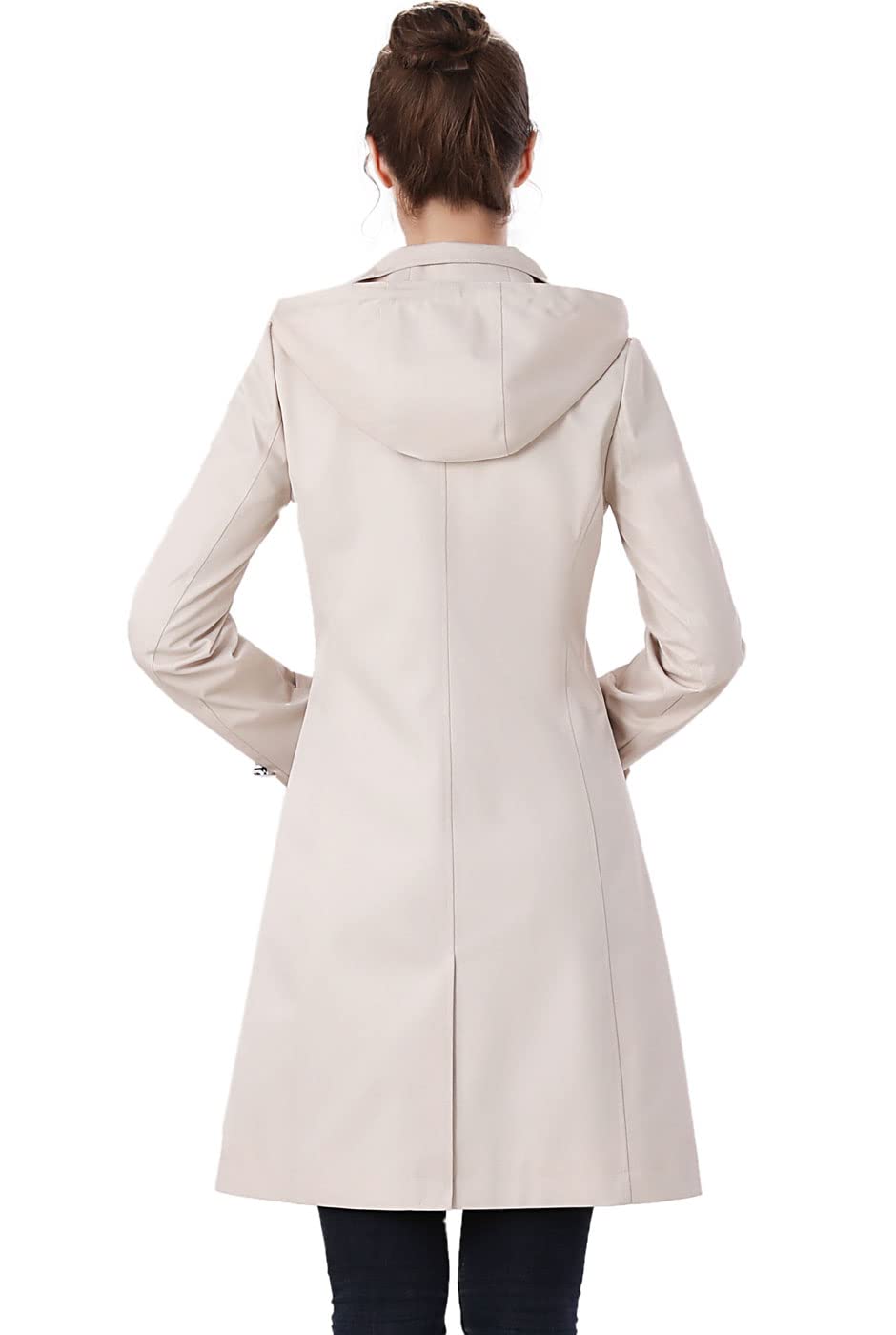 BGSD Women's Amari Waterproof Hooded Trench Coat - Windproof Raincoat for All Seasons, Regular & Plus Sizes (XS-5XL) | Perfect for Commuting, Travel & Outdoor Activities