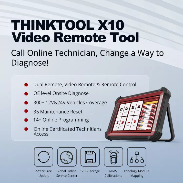THINKTOOL X10 10-Inch Professional OBD2 Scanner & Car Code Reader - Automotive Diagnostic Tablet Tool with Remote Access Support | Compatible with Most Vehicles for Engine, ABS, Transmission & More | Perfect for Mechanics, DIY Enthusiasts & Auto Shops