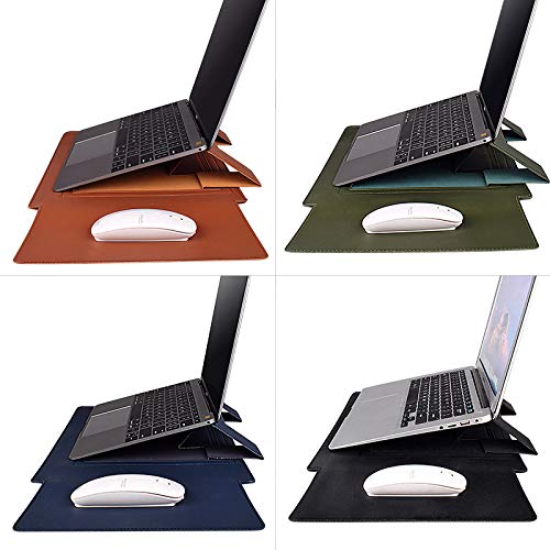 Shock-Resistant Laptop Sleeve Case with Stand - Durable Brown Notebook Bag for MacBook, Ideal for Travel, Office, and Daily Commute