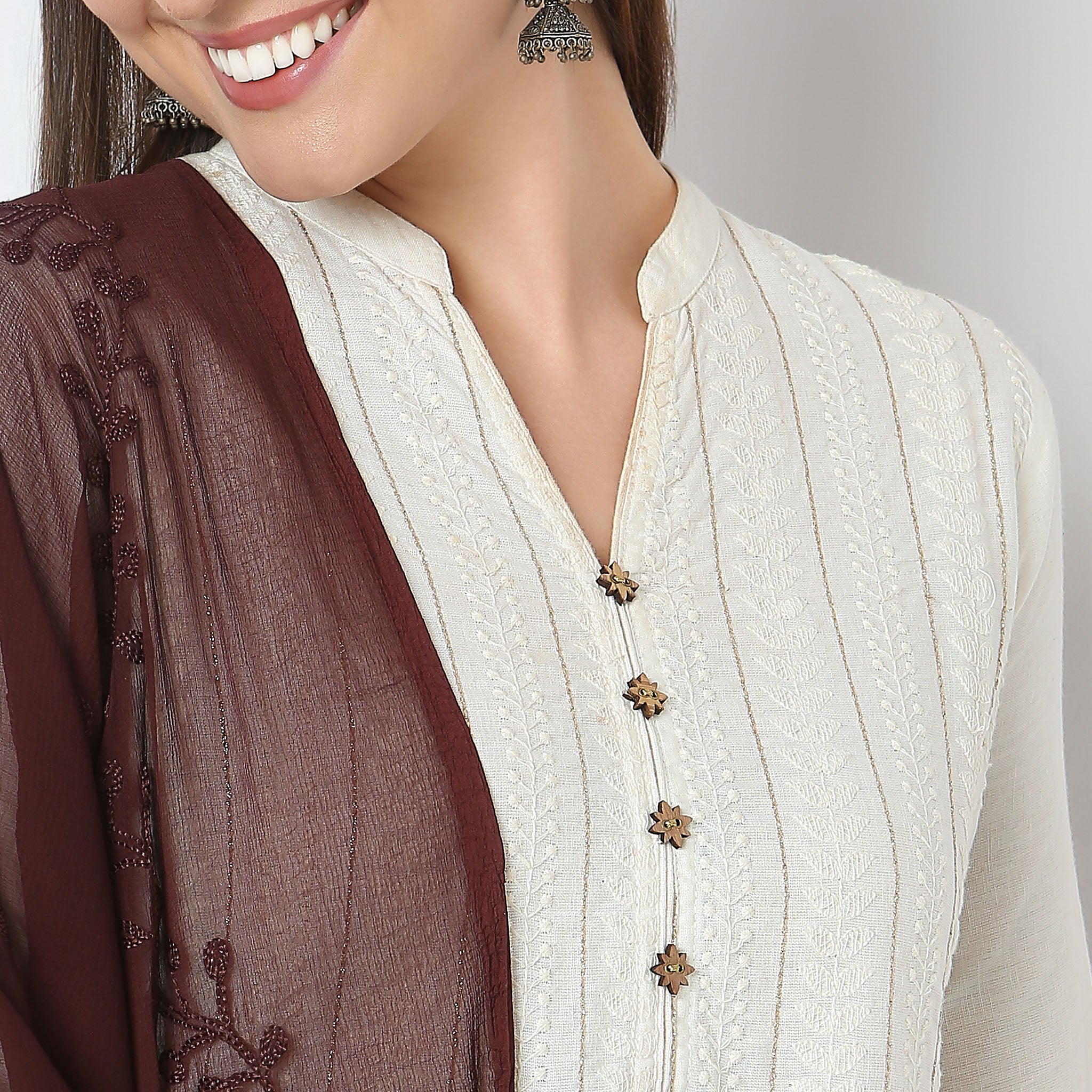 Elegant Nylon Embroidered Dupatta Scarf - Lightweight Shawl for Women - Perfect for Weddings, Parties & Festive Occasions