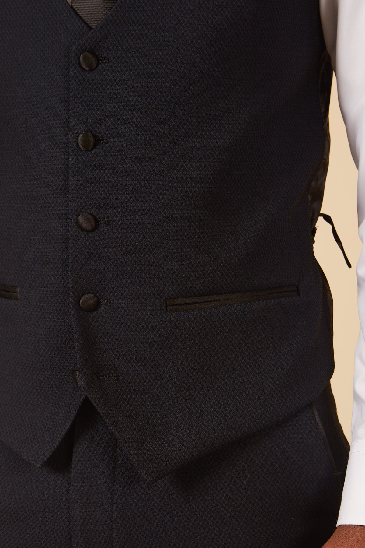 Dalton Navy Blue Tuxedo Suit with Lapel Diamond - 3 Piece Formal Suit for Weddings, Prom & Black Tie Events