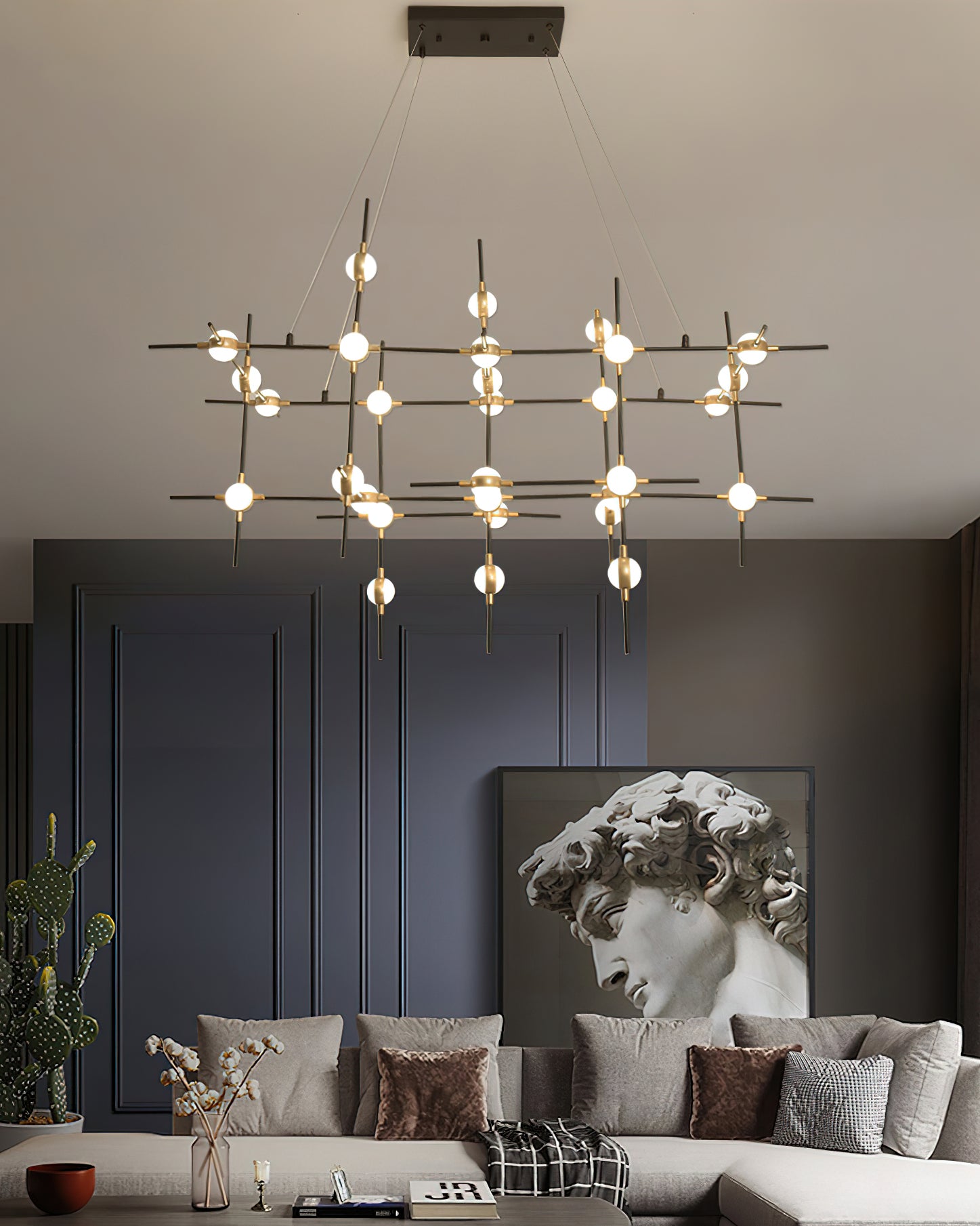 Dorney Floating Ball Chandelier - Modern Crystal Glass Ceiling Light Fixture for Dining Room, Living Room, Bedroom & Entryway | Elegant Home Decor Lighting for Weddings, Restaurants and Luxury Spaces