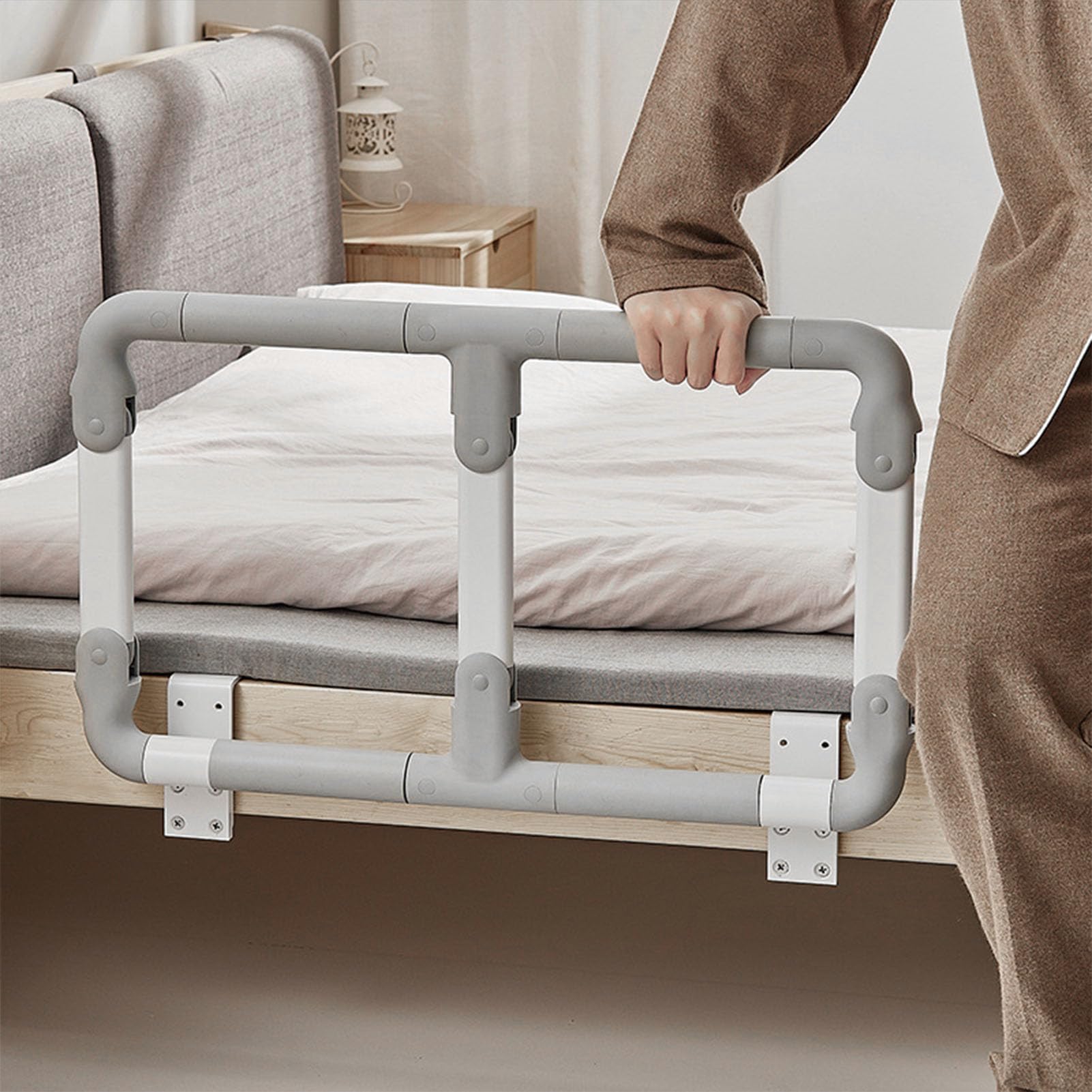 Adjustable Height Folding Bed Rails for Elderly & Seniors - Heavy Duty Safety Assist Bar to Prevent Falls - Ideal for Home Care, Hospitals & Assisted Living Facilities