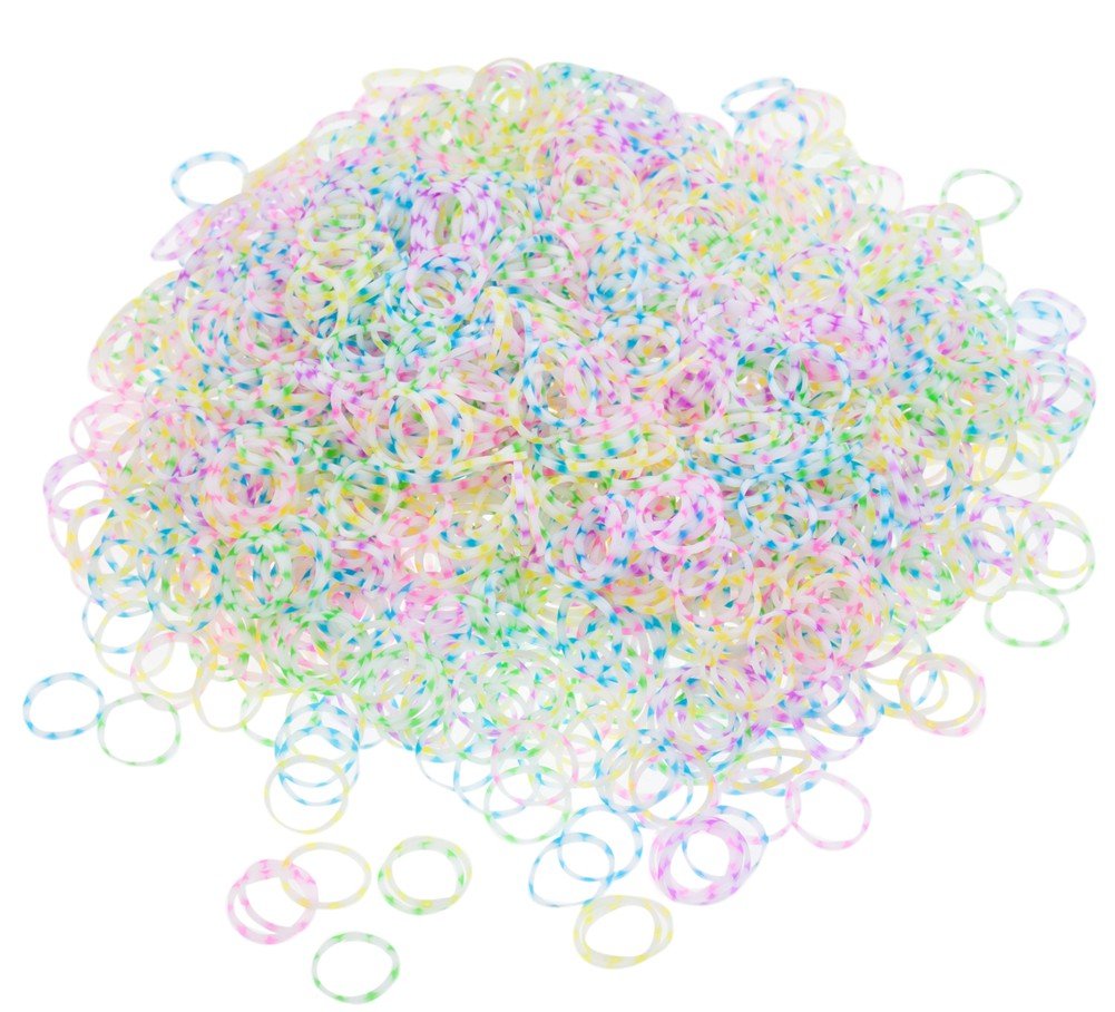 VAGA 1800pcs Clear Hair Elastics - Mini Rubber Bands for Hair Styling, Baby & Kids Hair Ties, Invisible Ponytail Holders - Perfect for Braids, Buns & Everyday Hairstyles