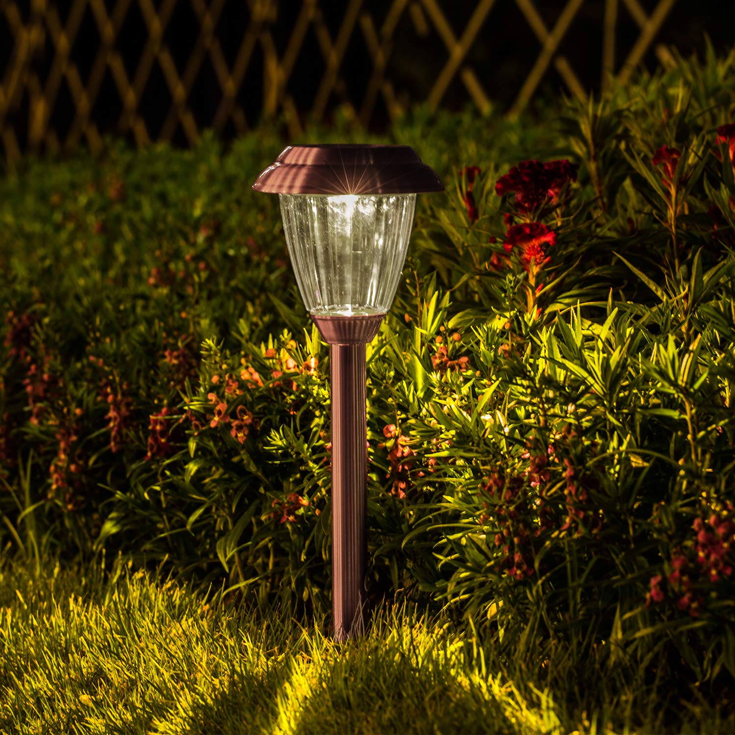 8 Pack Solar Pathway Lights Outdoor - Waterproof Copper Garden Walkway Lights with Solar Power for Yard, Lawn, Patio & Landscape | Perfect for Garden Decor, Driveway Lighting & Backyard Illumination