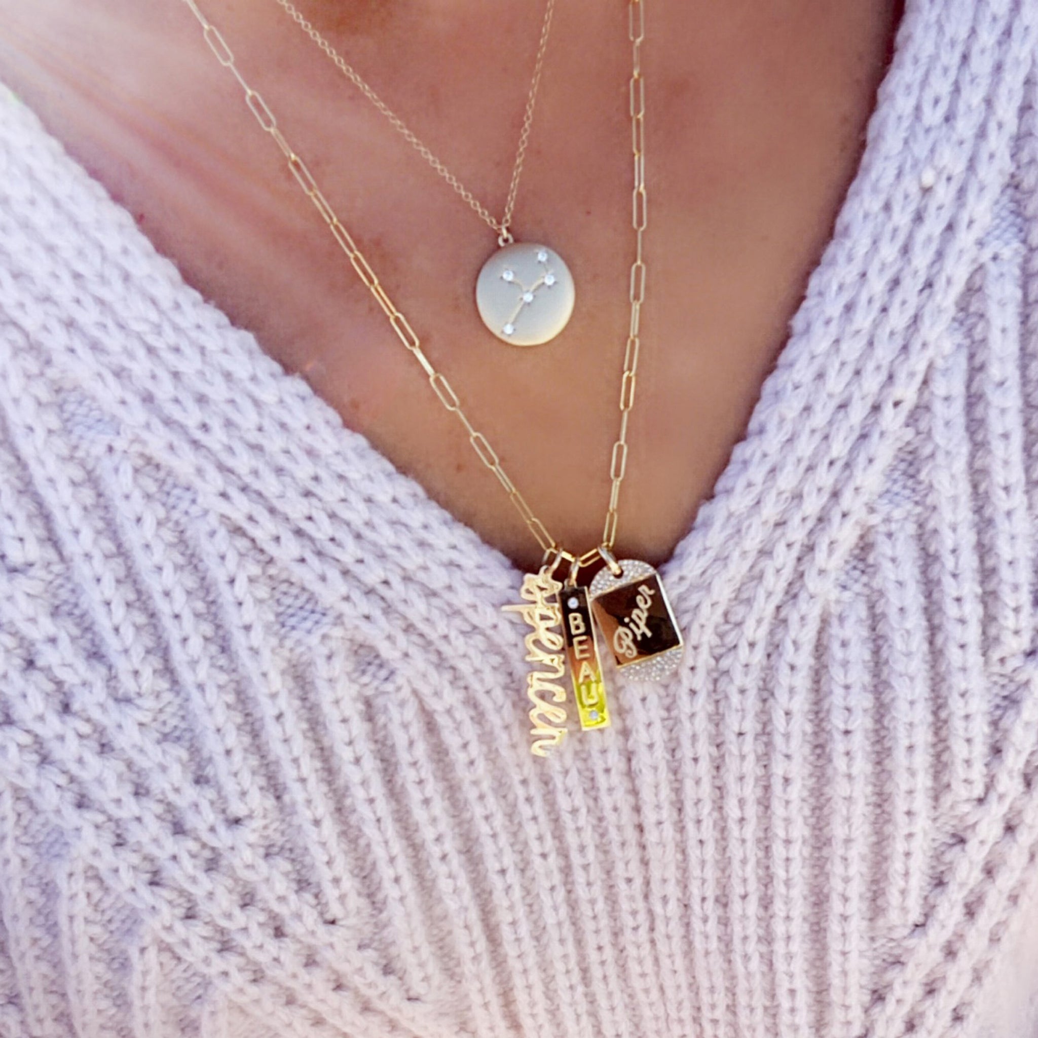 14K Gold Pave Diamond Dog Tag Charm Necklace for Men - Elegant Hip Hop Jewelry Gift for Birthday, Anniversary & Special Occasions