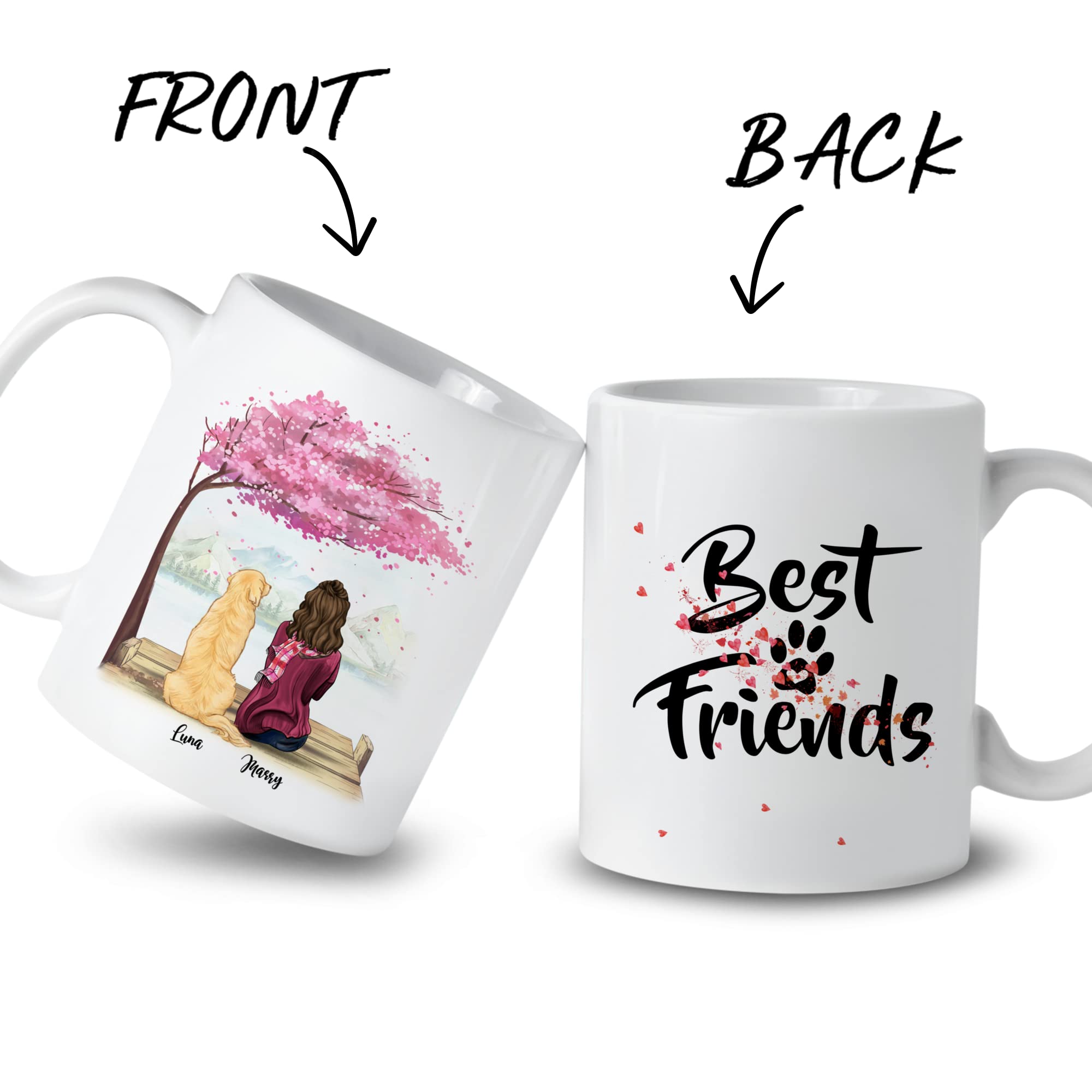 Personalized Dog Mug - Custom Best Friends Coffee Cup for Dog Lovers | 11oz & 15oz Options | Funny Gift for Dog Moms & Owners | Perfect for Morning Coffee, Office Use & Pet Lover Gifts