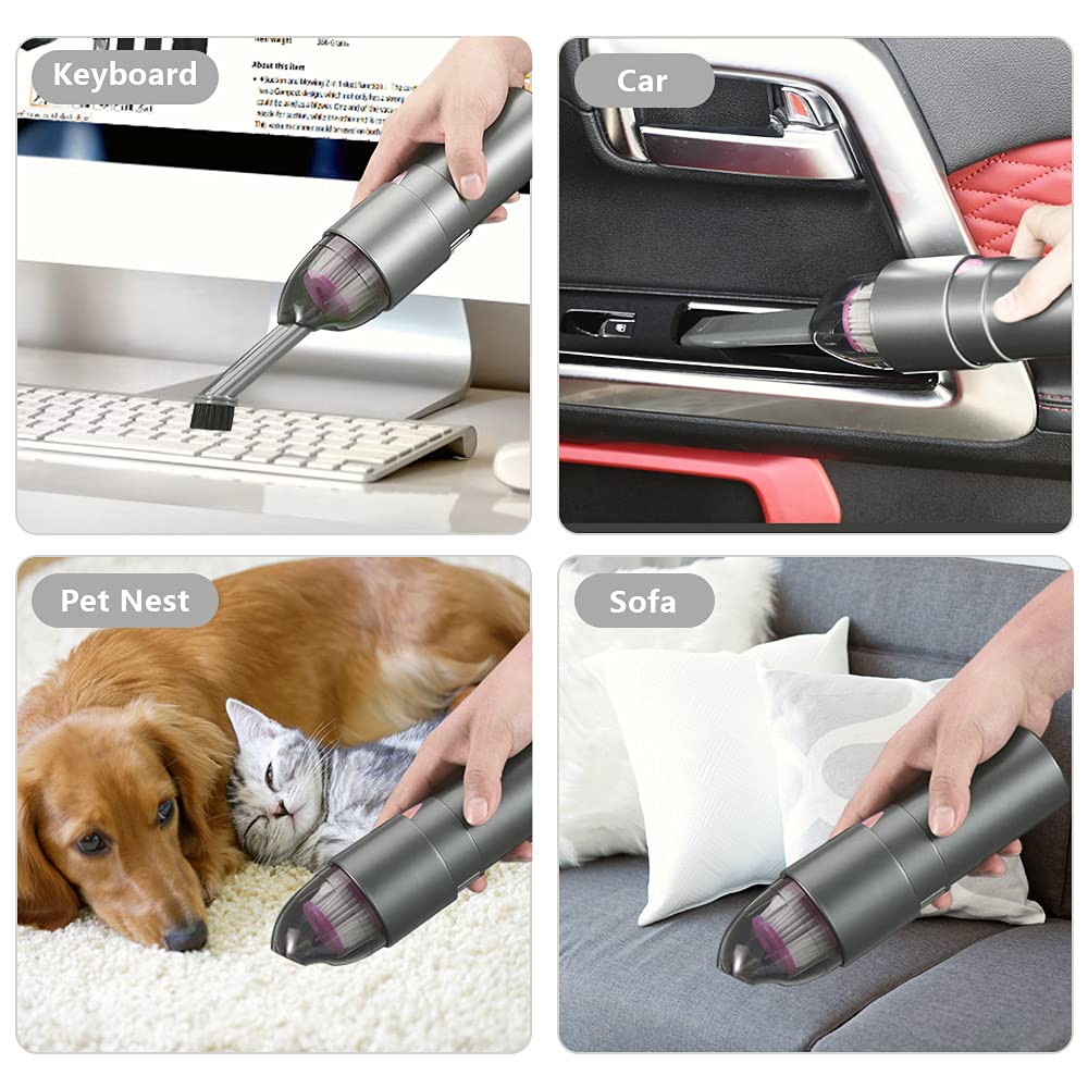 Portable Cordless Keyboard Cleaner - Mini Handheld Vacuum for Laptop, Computer, Car Interior & Desk | Rechargeable USB Dust Cleaner for Home & Office Use | Perfect for Electronics, Keyboards & Tight Spaces