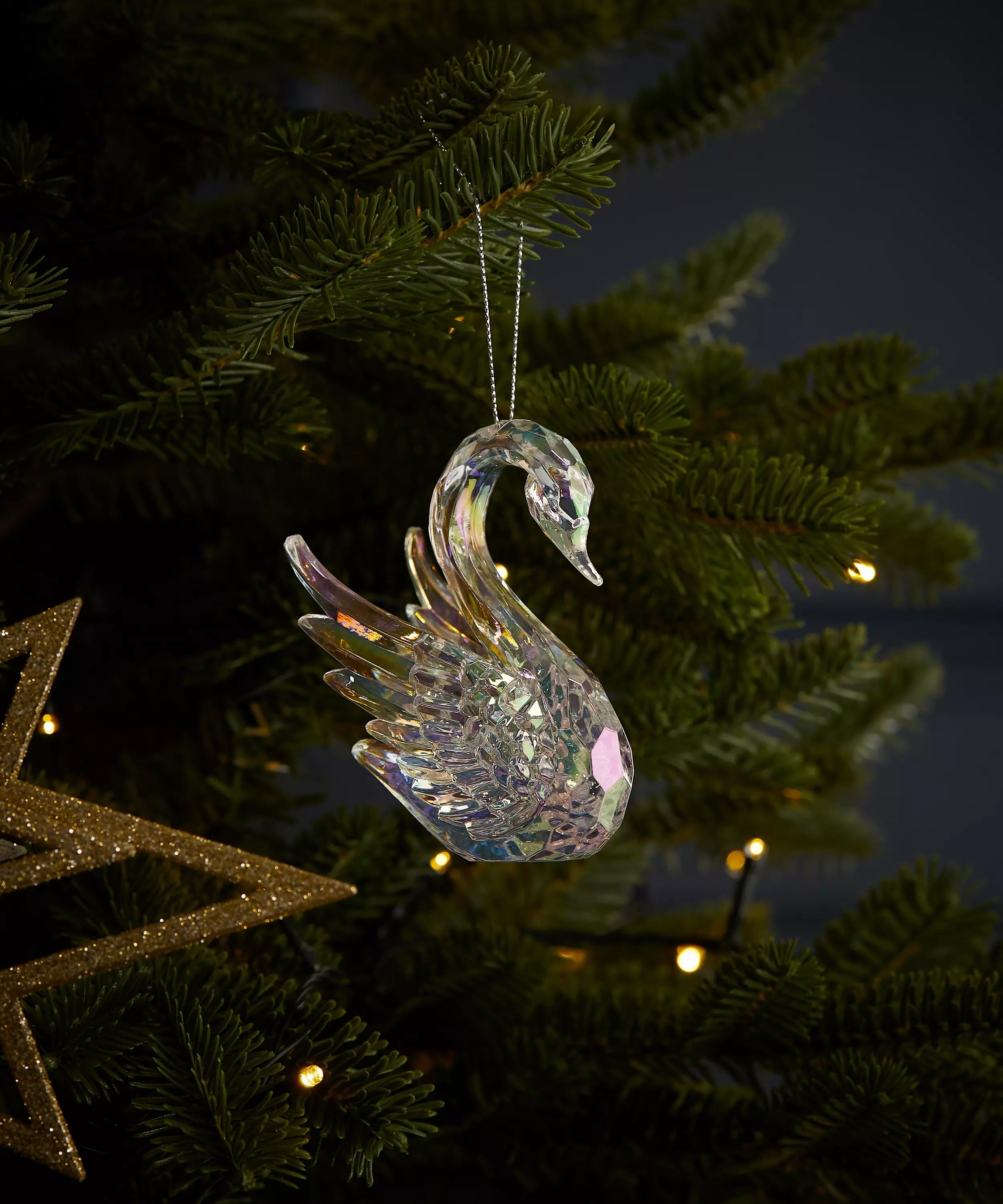 4 Pack Opalescent White & Clear Swan Figurines - Elegant Home Decor for Wedding Centerpieces, Tabletop Displays, and Gift Giving