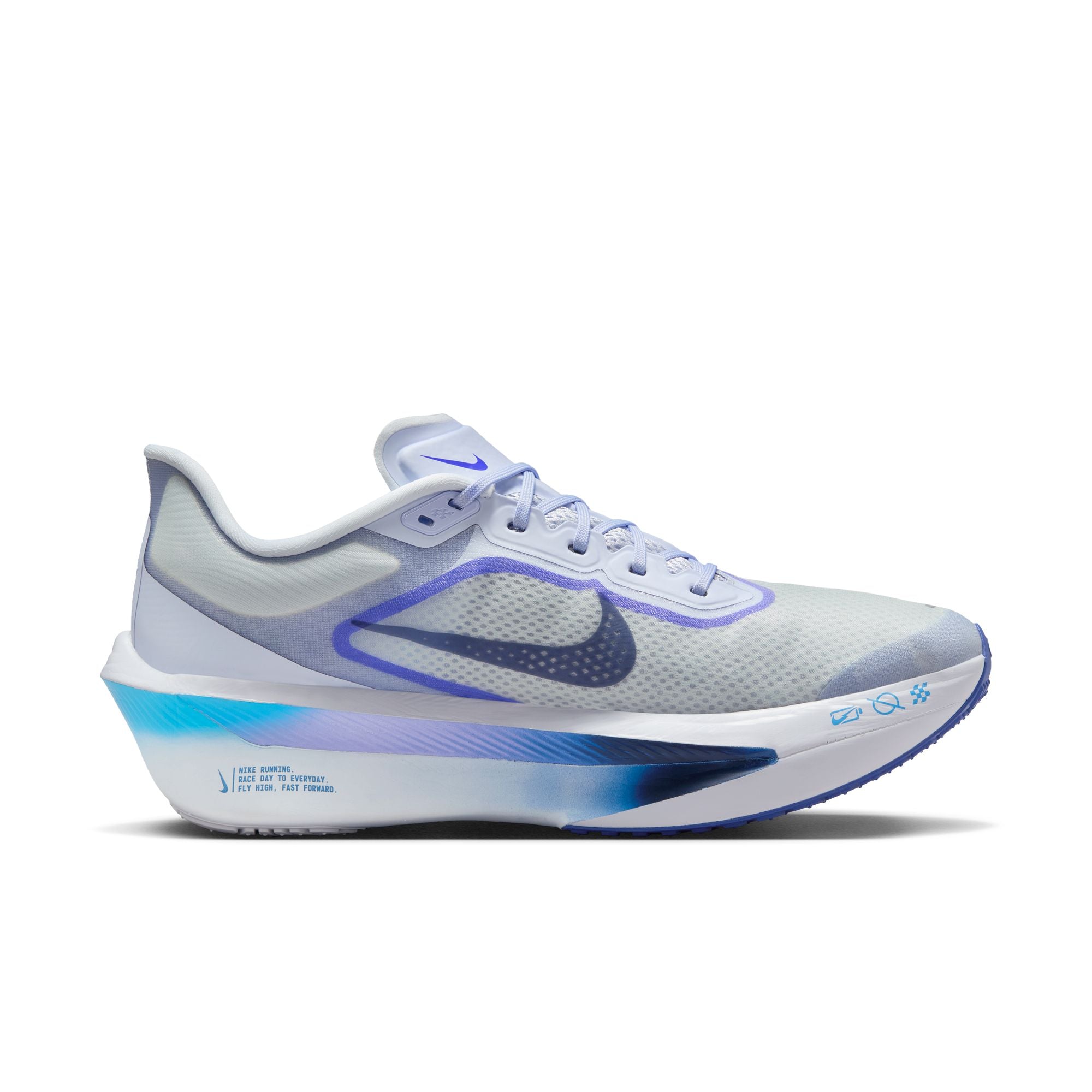 Nike Men's Zoom Fly 6 Running Shoes - Ghost/Blue Void/Football Grey - Lightweight Cushioned Road Racing Sneakers for Marathon Training & Daily Jogging
