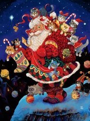 Ceaco Holiday Puzzle - HO HO HO 300 Piece Christmas Jigsaw Puzzle Made in USA | Festive Family Activity for Holiday Decor & Gifts