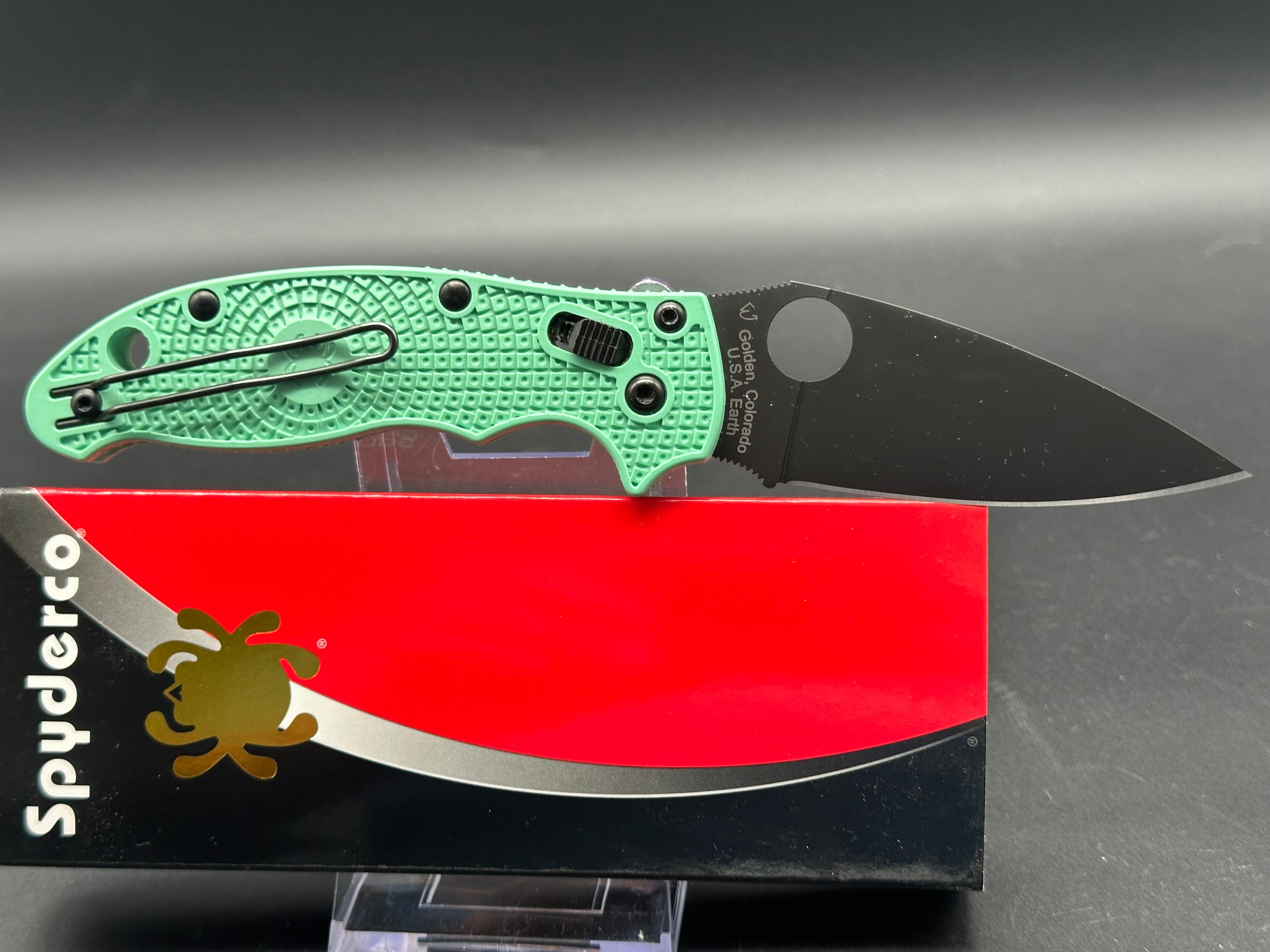 Spyderco Manix 2 Folding Knife - Exclusive HQ Edition with M4 Steel Blade, Green G10 Handle - Perfect for Outdoor Camping, Hiking, and EDC Carry