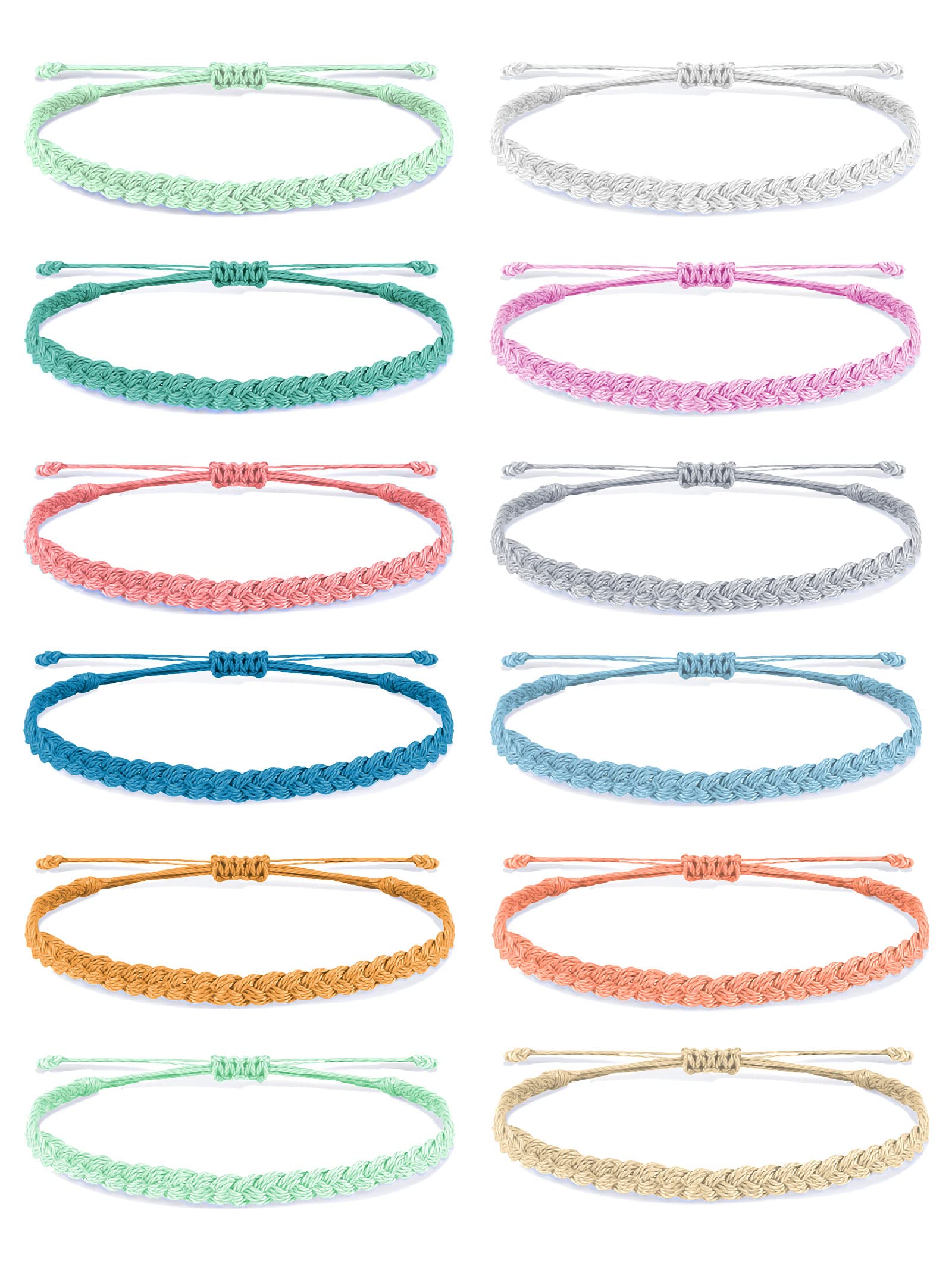 Trendy Adjustable String Bracelets for Women - Waterproof Friendship & Ankle Bracelets - Perfect for Summer, Beach, Surfing & Outfits - Great Gift & Stocking Stuffer Idea