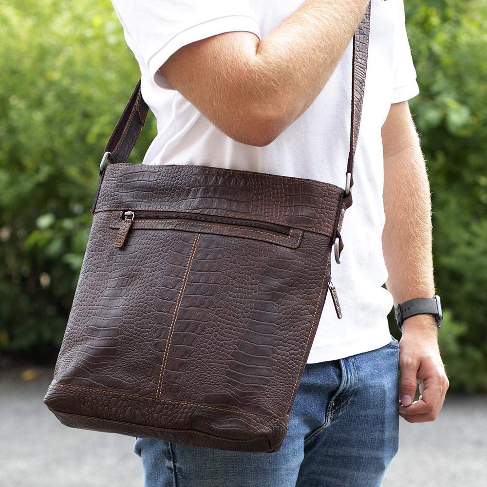 Jack Georges Hornback Crocodile Crossbody Bag #HB312 – Stylish Leather Purse for Women, Perfect for Everyday Use, Travel & Shopping