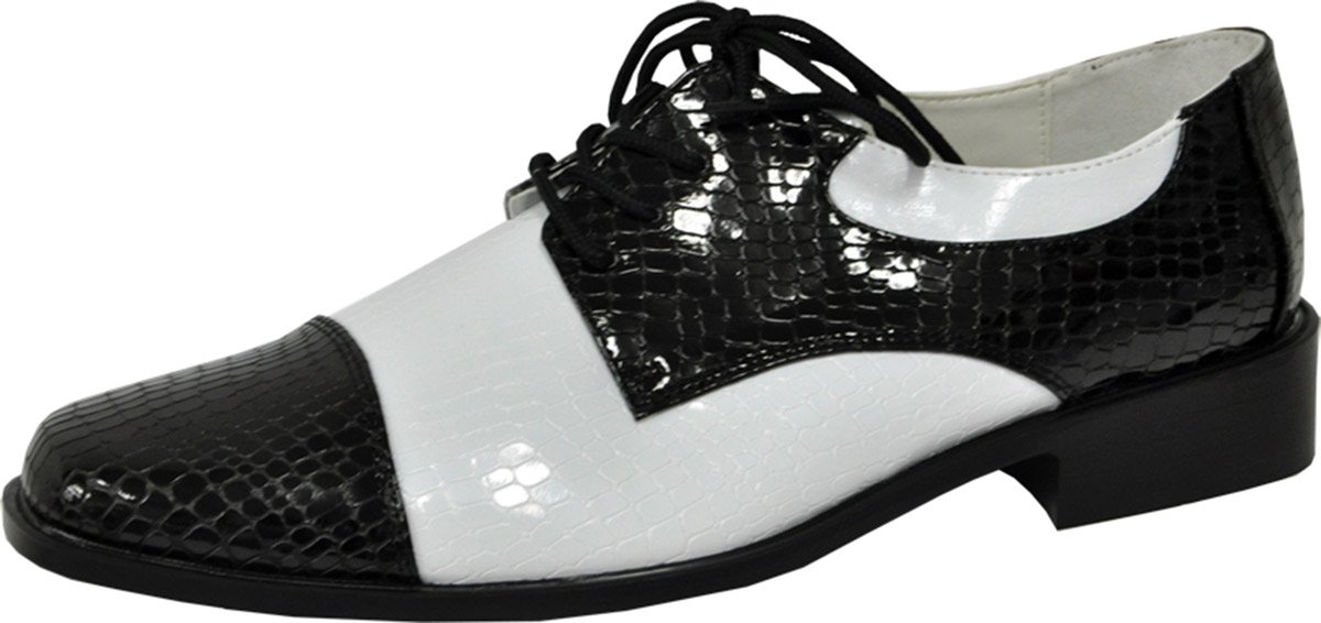 Men's Black and White Oxford Shoes - Small Size | Classic Formal Dress Shoes for Business, Office & Wedding Occasions