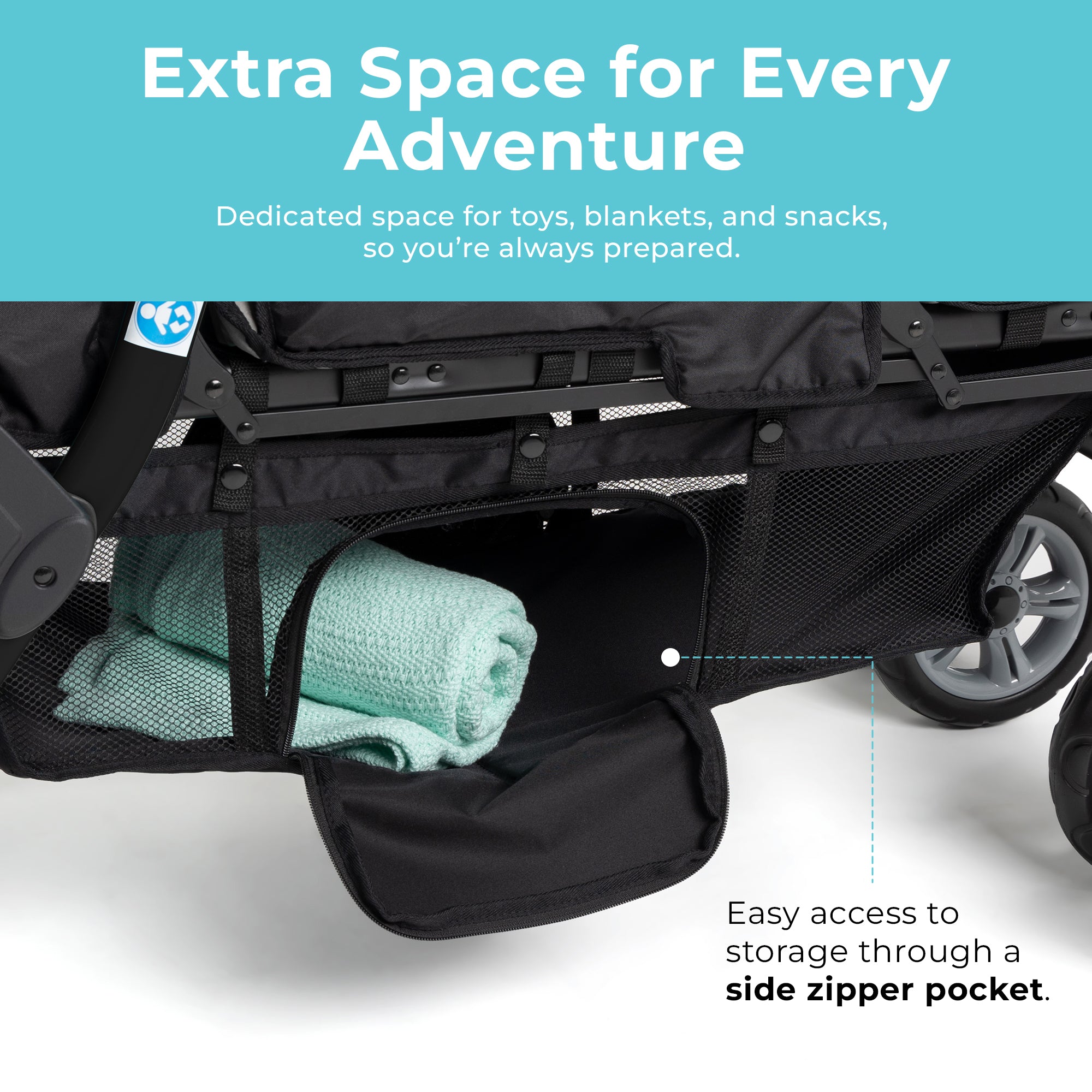 Gaggle Compass Trio 3-Seat Triple Stroller for Toddlers - Lightweight & Compact Baby Stroller for Twins + One - Perfect for Shopping, Travel & Family Outings