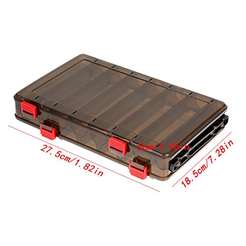 Portable 14-Compartment Fishing Lures Box - Handheld Bait & Tackle Organizer for Bass, Trout & Saltwater Fishing | Camping, Kayak & Boat Fishing Accessories