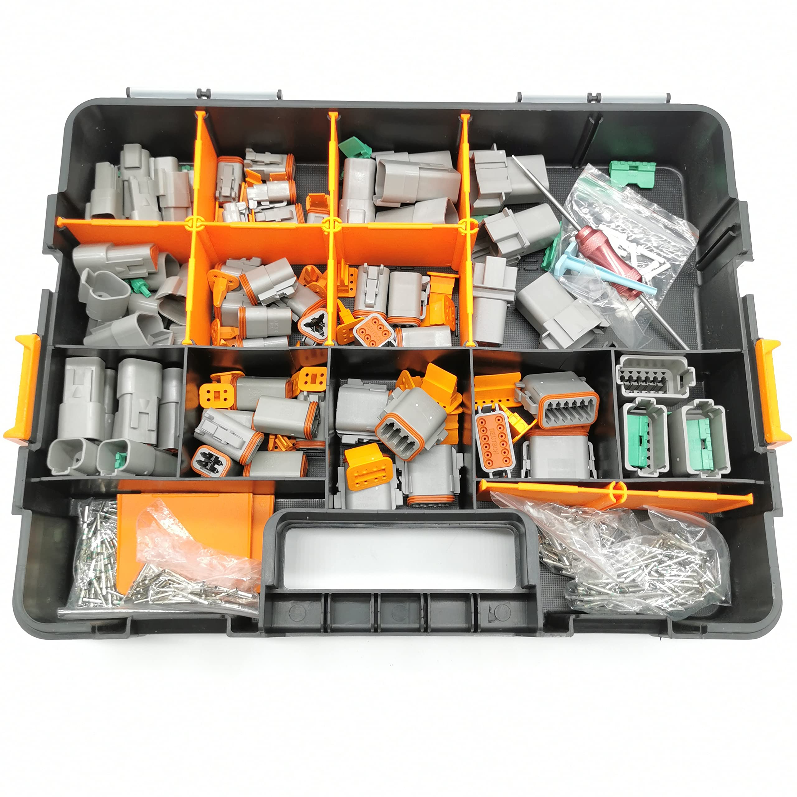 450 Pcs Deutsch DT Connector Plug Kit - Waterproof Electrical Connectors for 14-20 AWG Wires with Stamped Contacts - Perfect for Automotive, Marine, and Industrial Wiring Applications