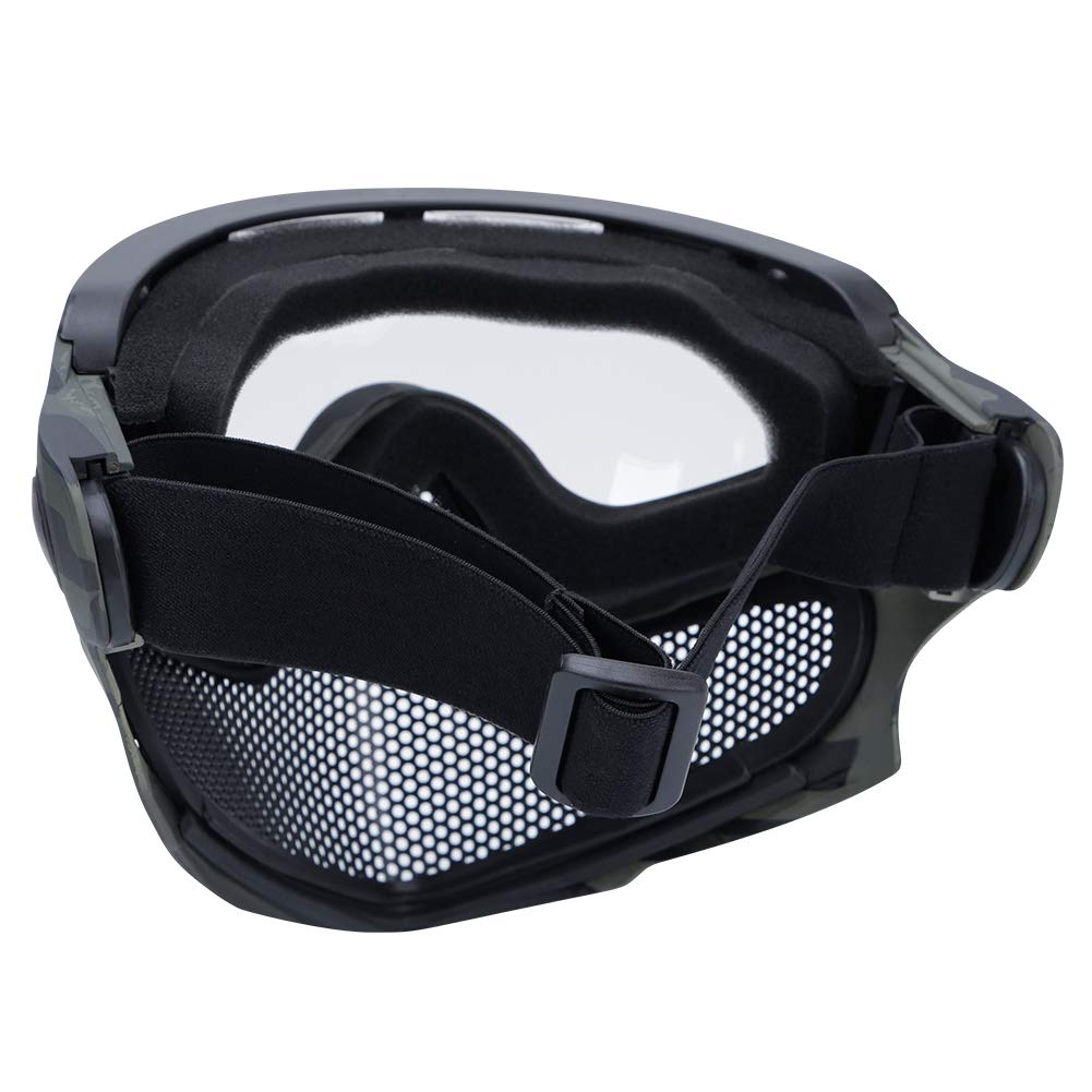 ATAIRSOFT Tactical Airsoft Mask - Full Face Protection with Anti-Fog Goggles & 3 Interchangeable Lenses (2 Modes) - Ideal for Airsoft Games, Paintball, and Outdoor Sports Safety Gear