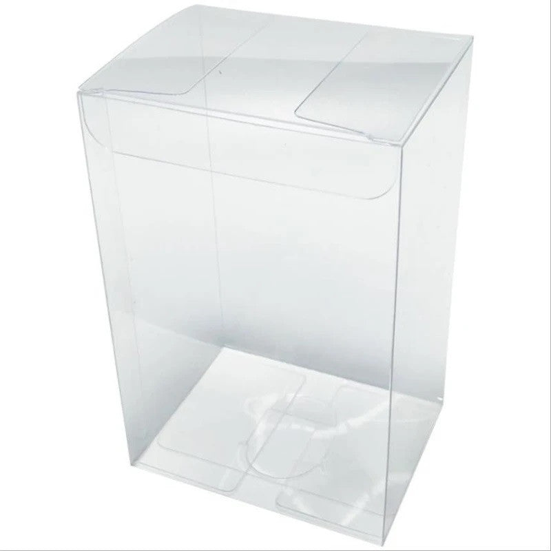 100 Pack 5x8cm Clear PVC Plastic Folding Gift Boxes - Small Rectangle/Square Jewelry Packaging for Wedding, Party Favors, Candy, Chocolate & Soap | Perfect for DIY Crafts, Retail Display & Gift Wrapping