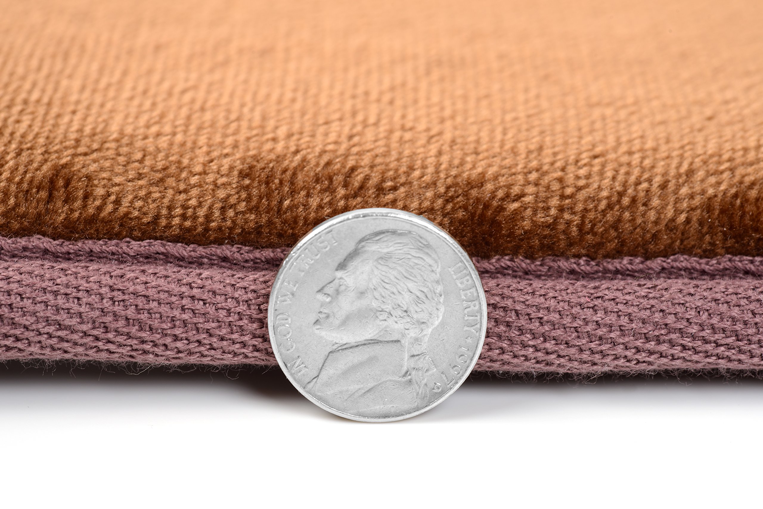 Clara Clark Memory Foam Bath Mat Set - 3 Piece Non-Slip Absorbent Velvet Bathroom Rugs (20x32, 17x24, 19x24) - Fast Drying, Soft & Plush for Bathroom, Shower & Vanity Area - Brown Luxury Contour Mats Set