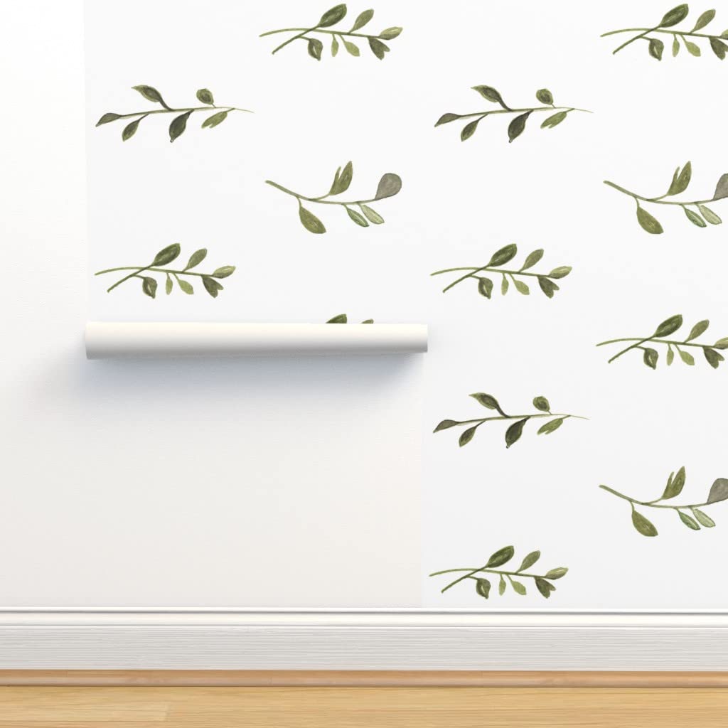 Peel & Stick Removable Wallpaper 9ft x 2ft - Neutral Watercolor Greenery Vine Design | Self-Adhesive Wall Decal for Nursery, Bedroom, Living Room & Office Decor | Easy DIY Home Improvement