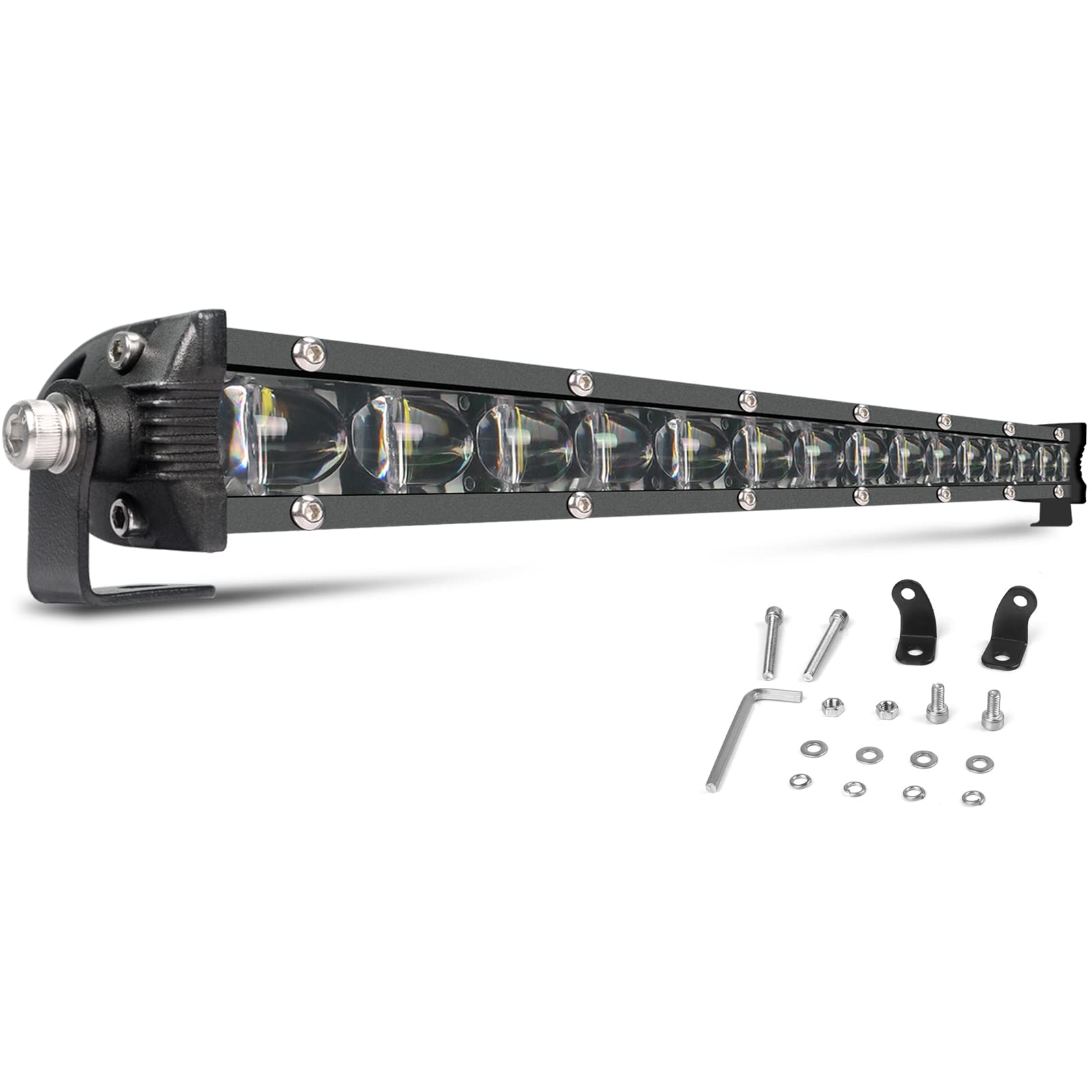 13-Inch Single-Row LED Light Bar - Slim Offroad Driving Lights with 6D Reflectors | Combo Beam for Trucks, Cars, SUVs, ATVs, UTVs, Boats & Cabins | Perfect for Night Off-Roading, Camping & Emergency Lighting