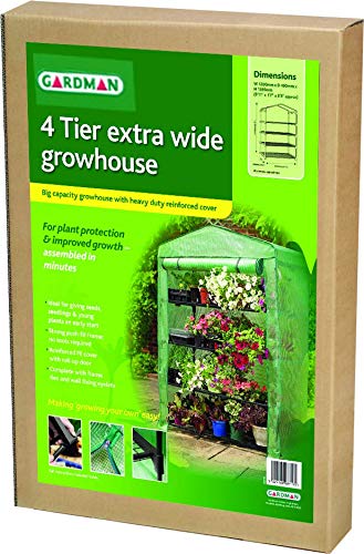 Gardman USA 7600 4-Tier Greenhouse for Indoor/Outdoor Plant Growing - Perfect for Herbs, Flowers & Seedlings in Home Gardens