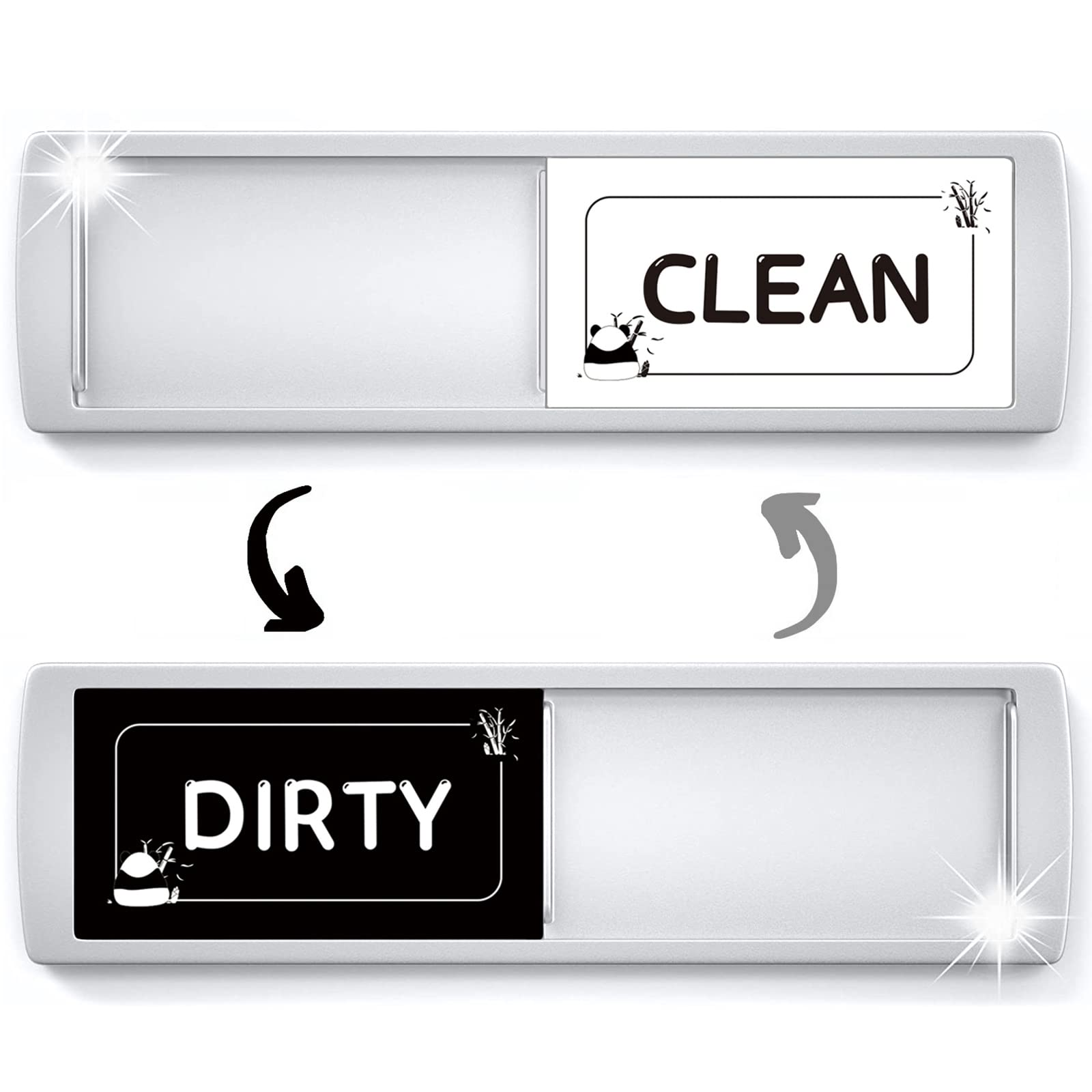 Byson Clean Dirty Dishwasher Magnet Sign - Non-Scratch, Easy to Read Slider with Strong Hold - Perfect for Kitchen Organization & Dishwasher Status Indicator