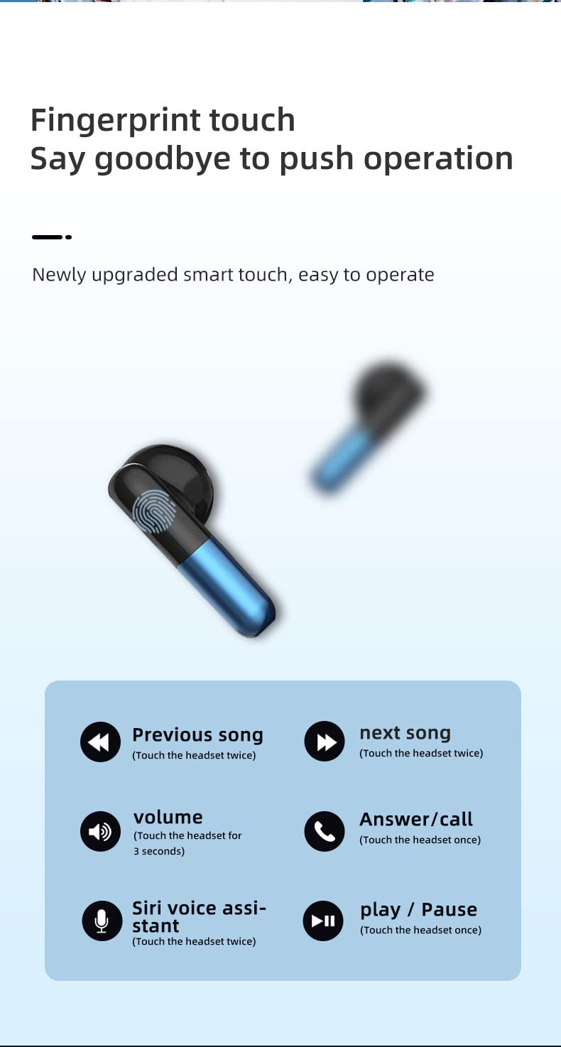 Premium Wireless Earbuds with Active Noise Cancellation, Bluetooth 5.0 - 3D Stereo Sound, Built-in Mic, Long Battery Life & Charging Case | Perfect for Workouts, Commuting & Travel