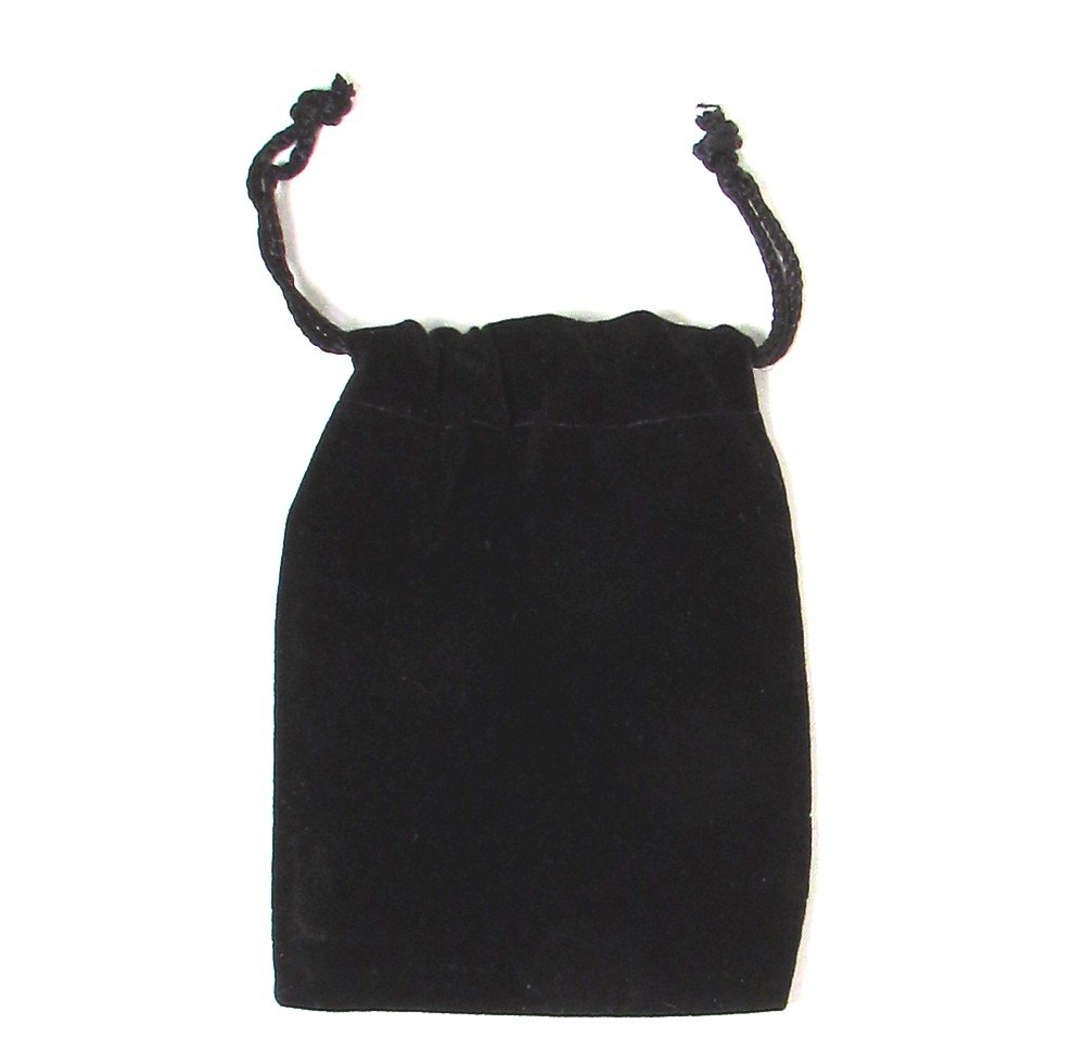 25 Pack Black Velvet Drawstring Pouches 3x4 Inches - Jewelry, Coins, Marbles, Small Parts Storage - Perfect for Gift Bags, Party Favors & Organizing