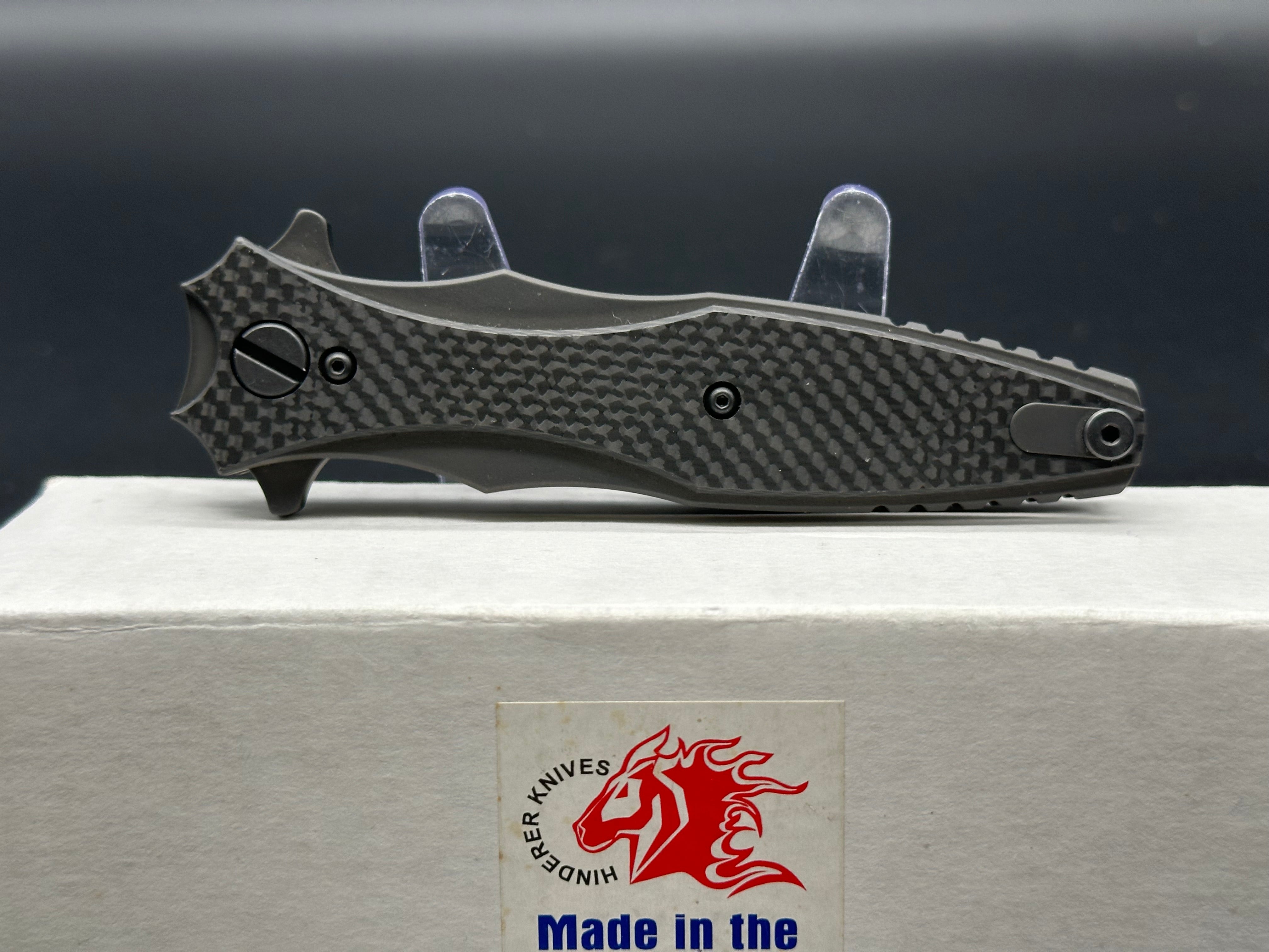 Hinderer Maximus Blackout Folding Knife with Carbon Fiber Scales - EDC, Outdoor, Tactical & Survival Use
