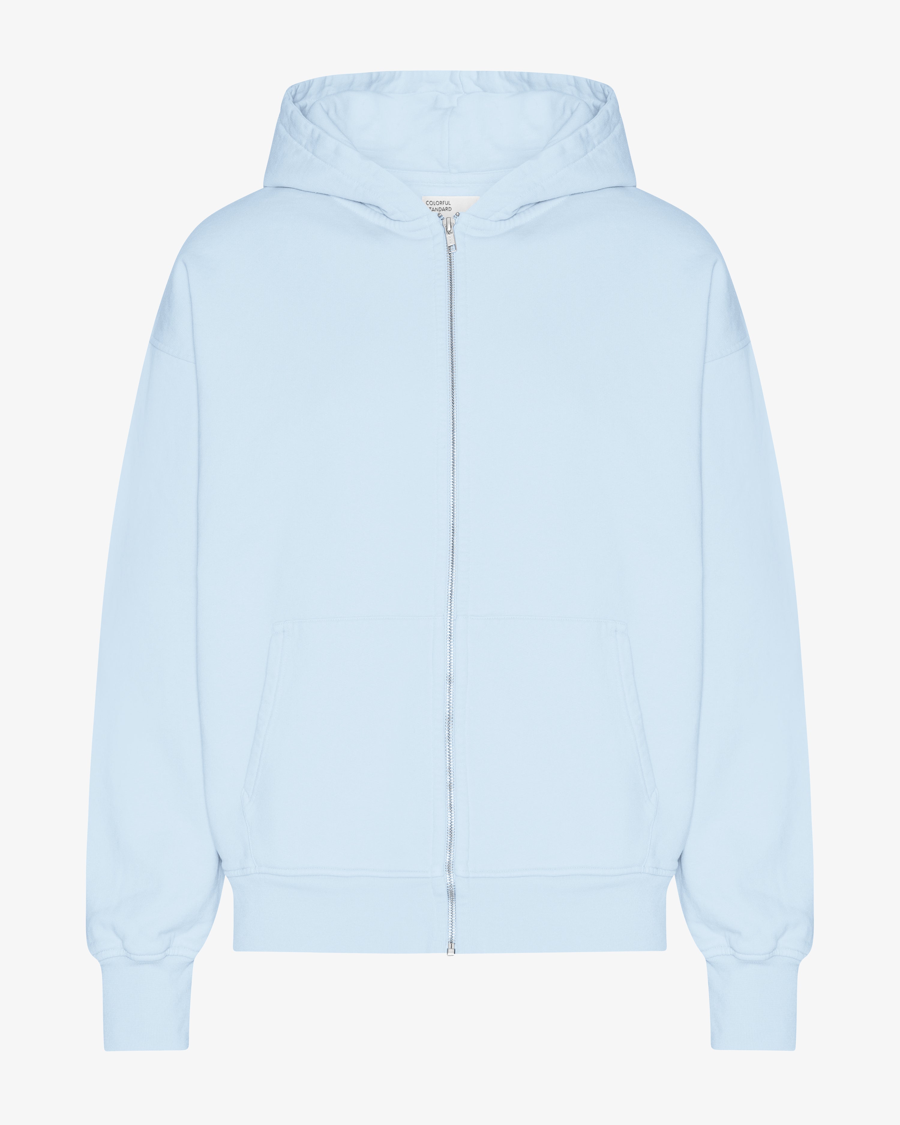 Organic Oversized Zip Hoodie for Women & Men - Polar Blue - Cozy Fleece Pullover for Casual Wear, Gym & Outdoor Activities