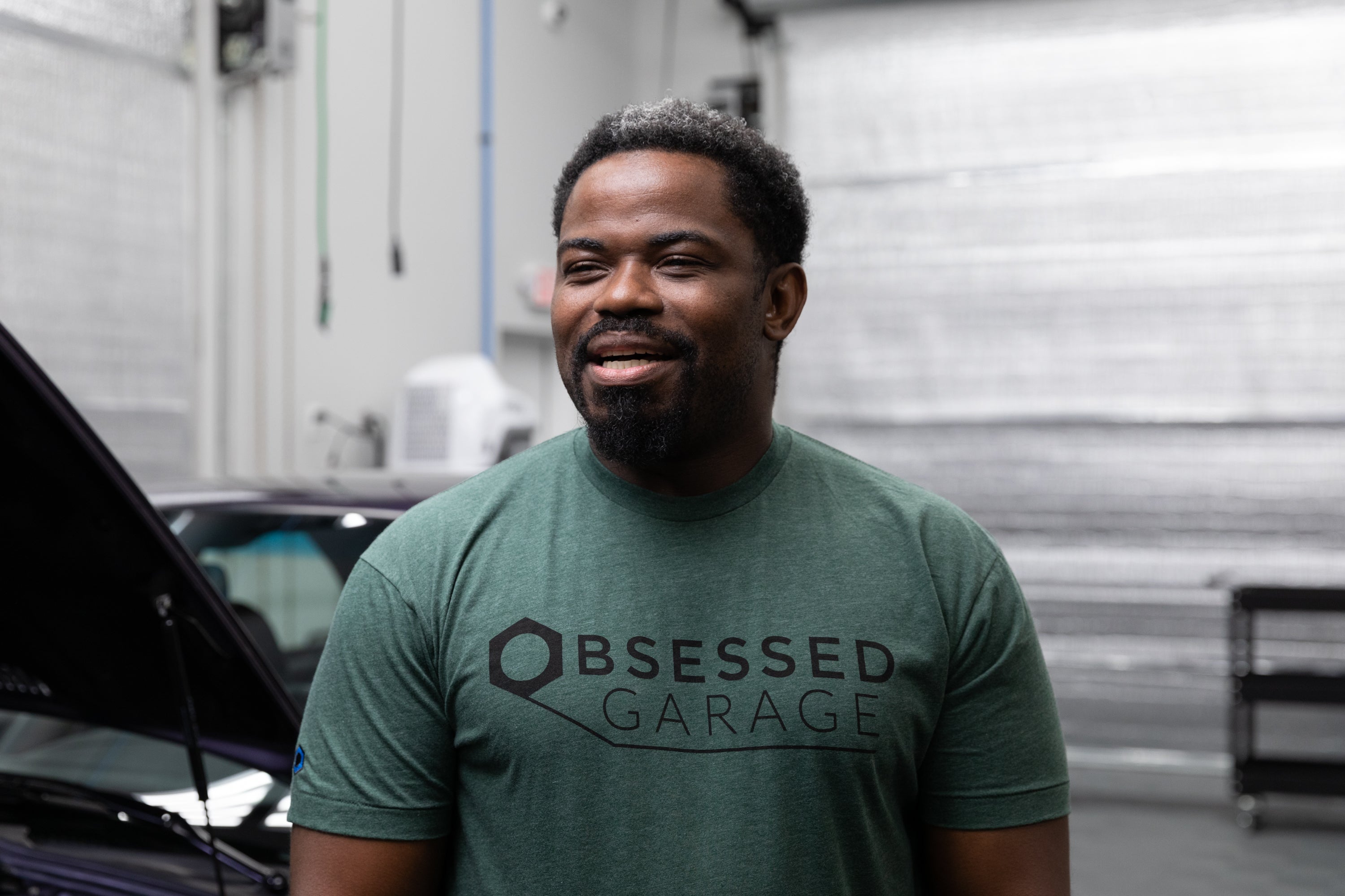 Obsessed Garage Logo T-Shirt - Premium Cotton Tee for Car Enthusiasts - Perfect for Car Shows, Meetups & Casual Wear