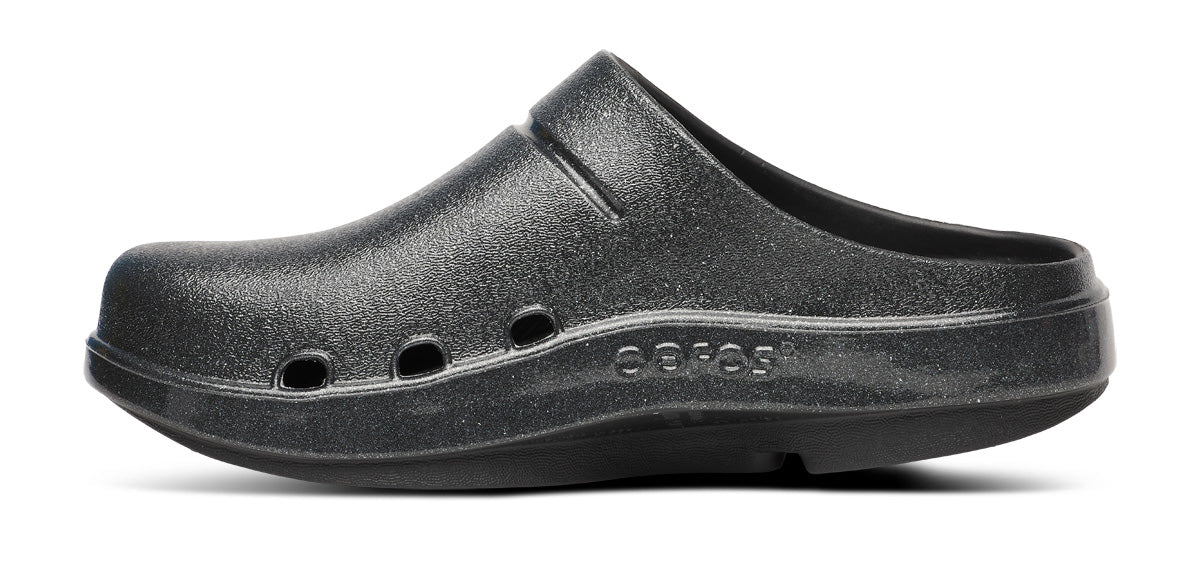 Women's OOcloog Luxe Clog - Sparkly Black Slip-On Shoes for Comfort & Style | Perfect for Casual Wear, Home, Garden & Outdoor Activities