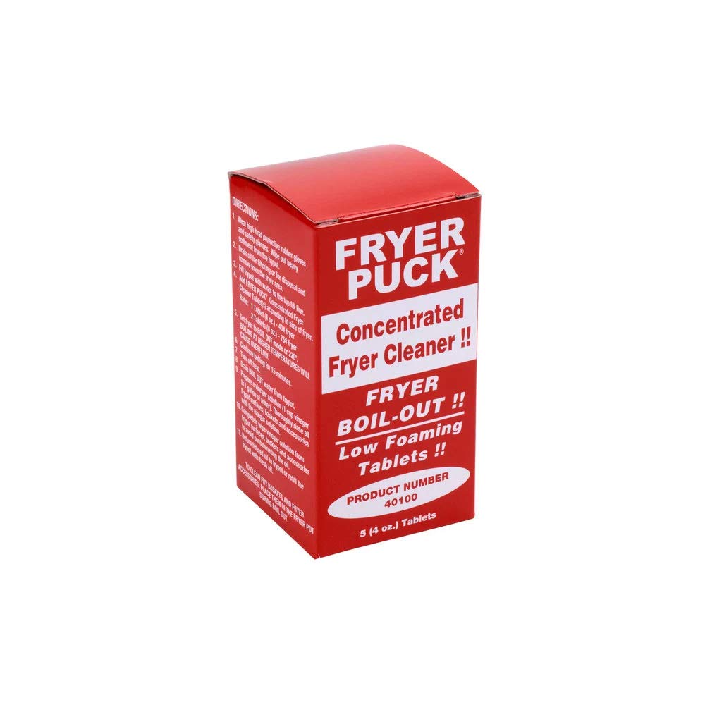 60 Pack Fryer Puck Boil-Out Deep Fryer Cleaner Tablets - Professional Commercial Kitchen Cleaning Solution for Restaurants, Fast Food & Home Use