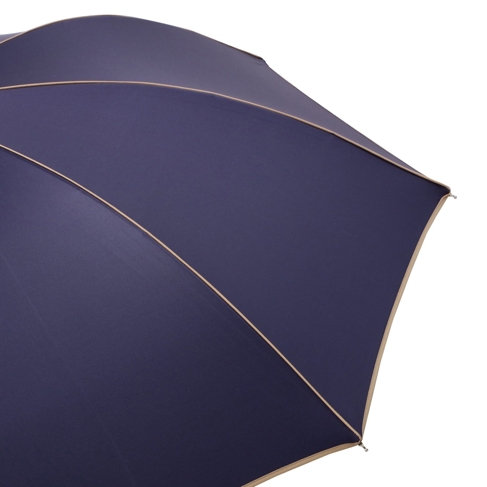 50cm Navy Blackout Piping Long Umbrella - Windproof & Waterproof for Outdoor, Travel, and Daily Commute
