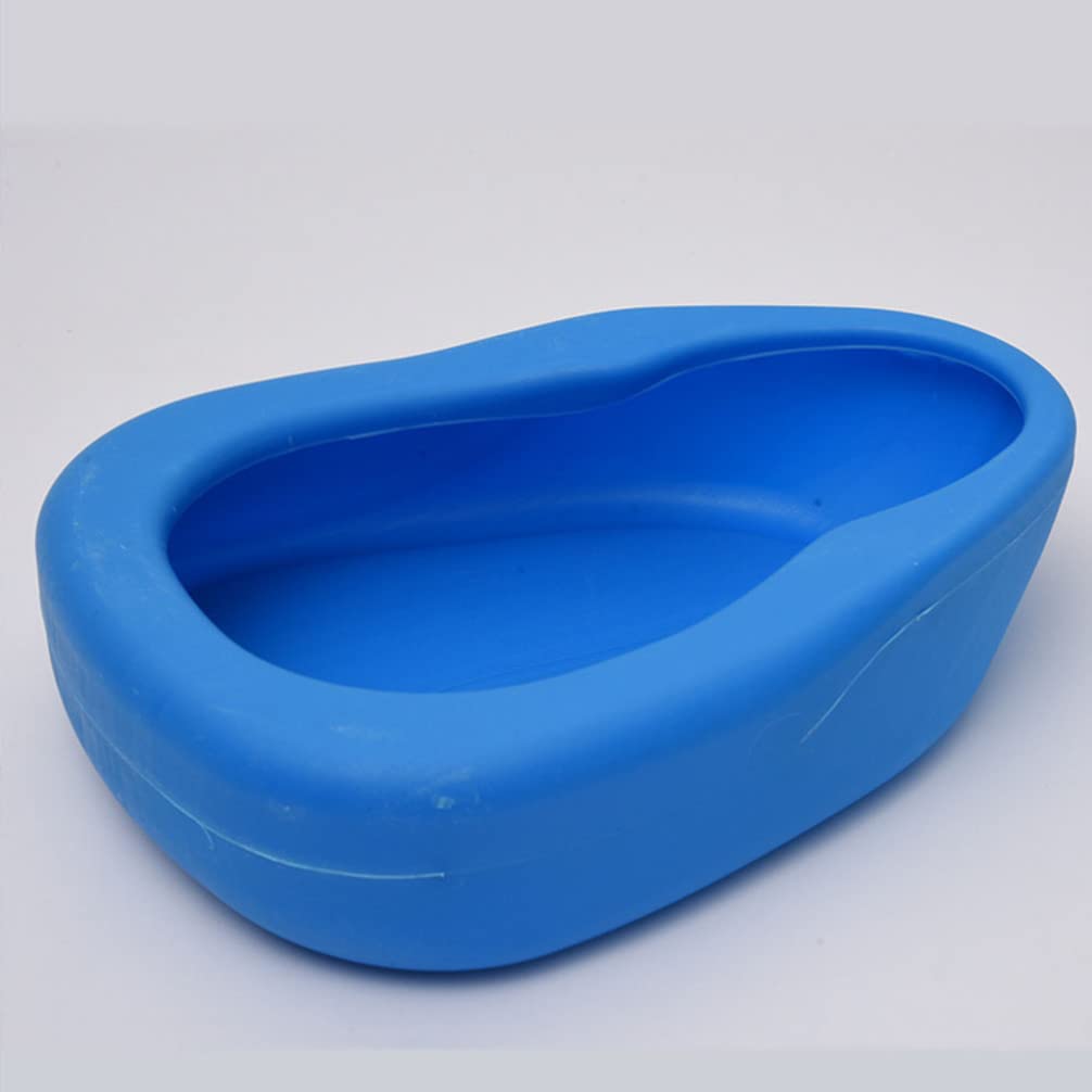 Portable Bed Pan for Elderly & Bedridden Patients - Lightweight Plastic Bedside Commode for Men & Women - Easy Clean Emergency Toilet Pan (Blue) - Ideal for Home Care, Hospitals & Travel - Perfect for Incontinence & Mobility Challenges - Great for Post-Surgery Recovery, Nursing Homes & Emergency Use - Compact Travel Toilet Solution for Seniors & Disabled Adults