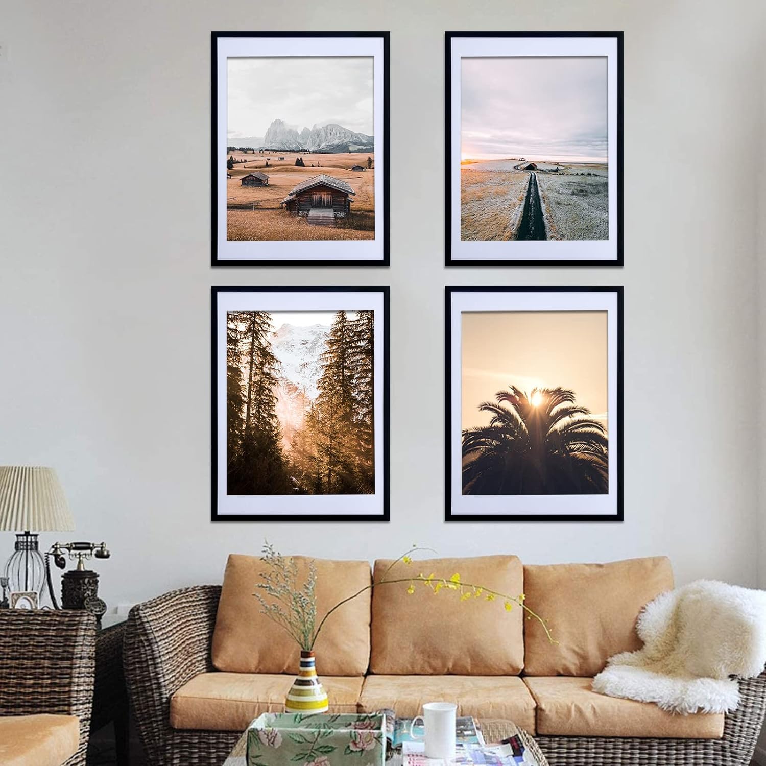 16x24 Black Picture Frame - High Clarity Wall Gallery Frame for 16 by 24 Inch Posters, Photos & Canvas Art - Perfect for Living Room, Bedroom & Office Decor