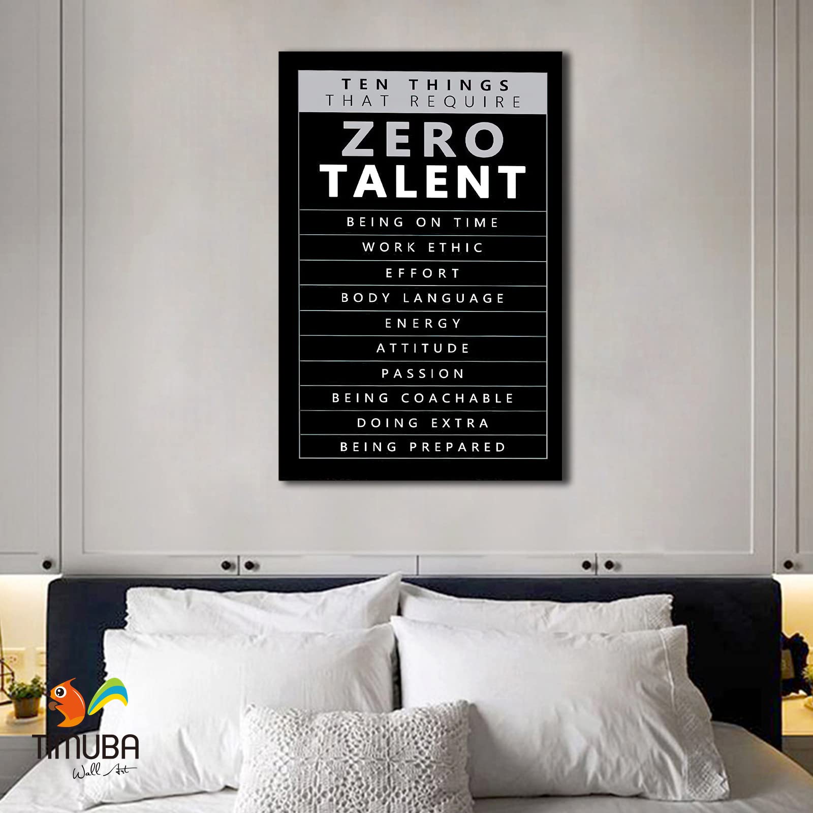 TIMUBA Motivational Canvas Wall Art for Office & Home Decor - Inspirational Positive Quotes Framed Canvas Prints (24x36 Inches) - Perfect for Living Room, Bedroom, Office & Gym Wall Decor - Ready to Hang