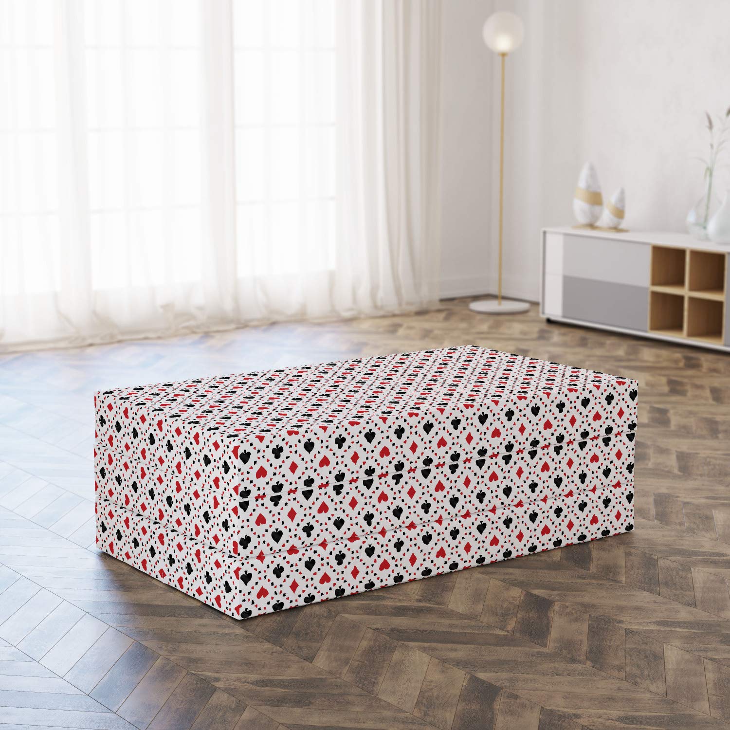Ambesonne Red Black Foldable Mattress - 78.7
