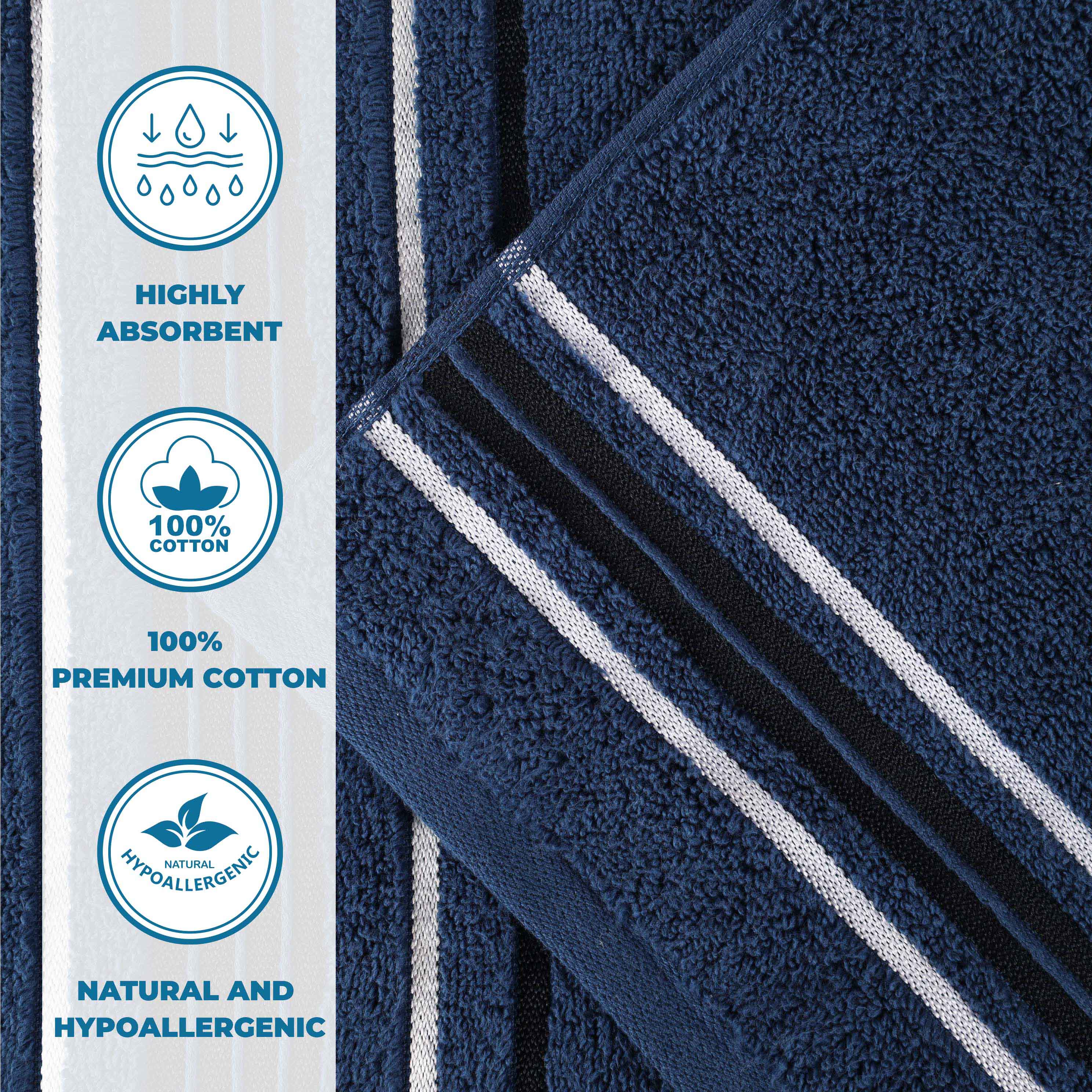 Premium 9-Piece Sadie Zero Twist Cotton Towel Set - Solid & Jacquard Floral Design | Ultra Soft & Absorbent Bath Towels, Hand Towels & Washcloths | Perfect for Spa, Bathroom & Luxury Home Decor