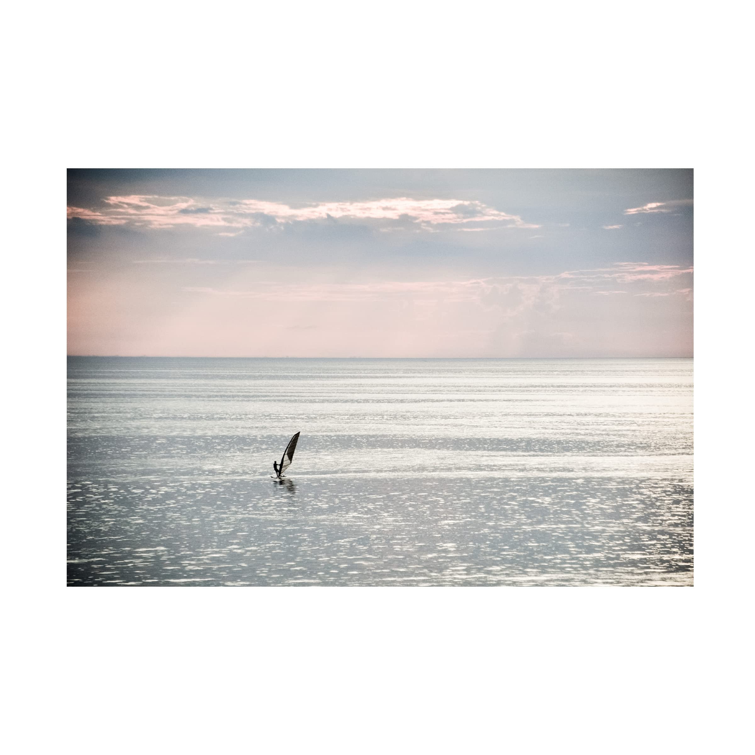 Blue Palomino 'Wind Surfer' Canvas Wall Art Print - Modern Ocean Beach Surfing Decor for Living Room, Bedroom & Office