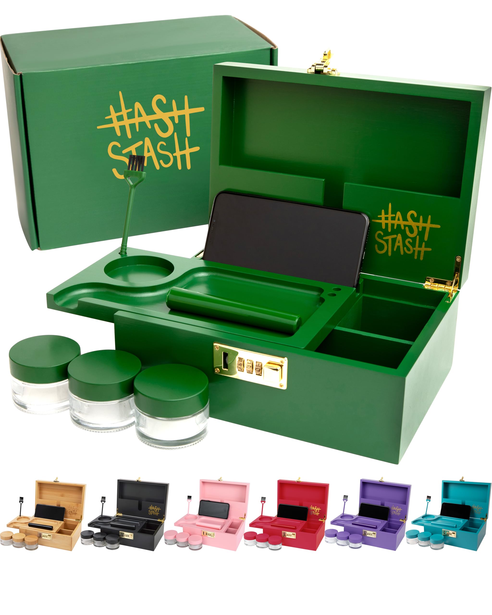 Premium Storage Box - Durable & Stylish (Green/Gold) - Perfect for Home Organization, Office Supplies & Craft Storage
