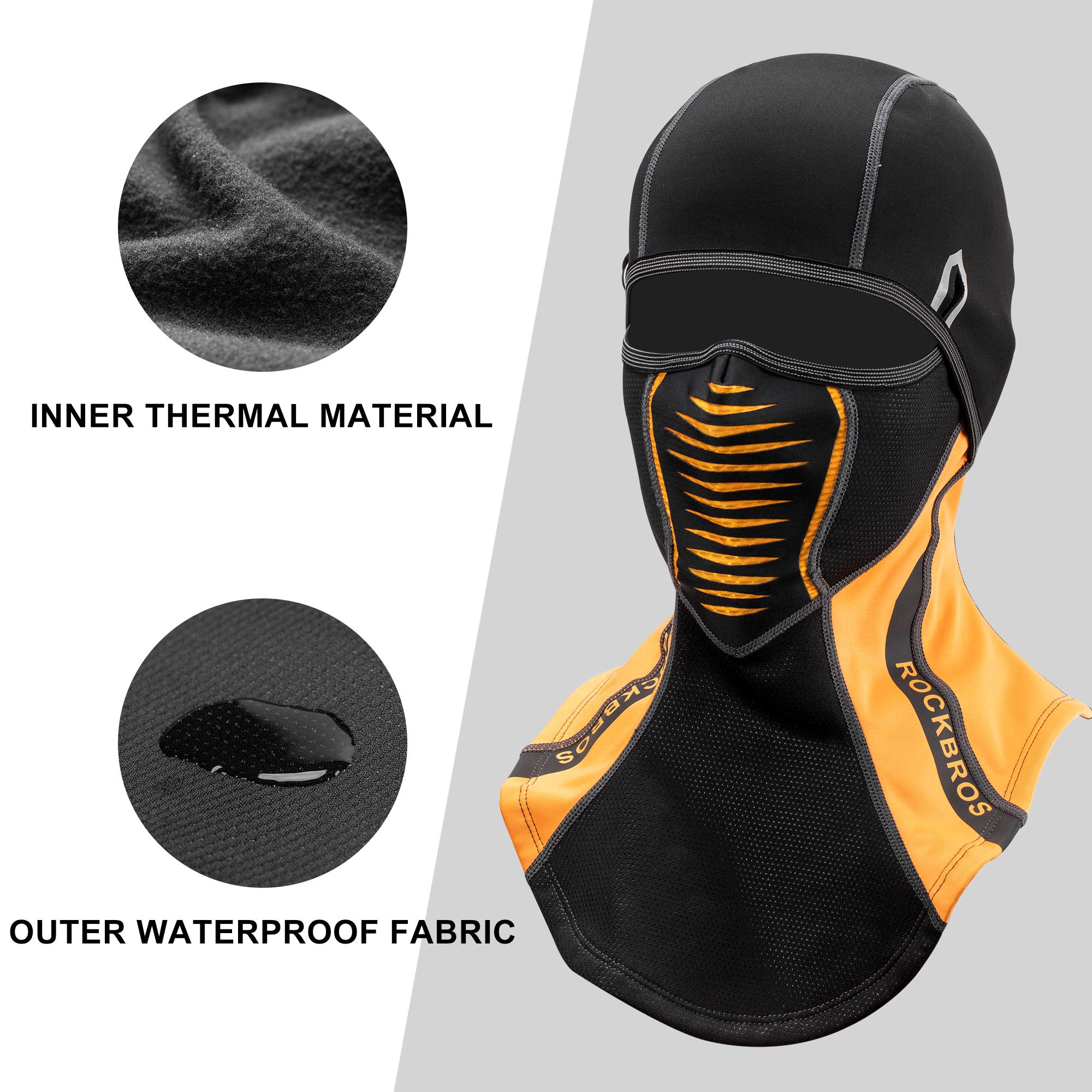 ROCKBROS Ski Mask - Windproof Fleece Thermal Balaclava for Men & Women - Cold Weather Face Cover for Skiing, Snowboarding, Cycling & Outdoor Activities