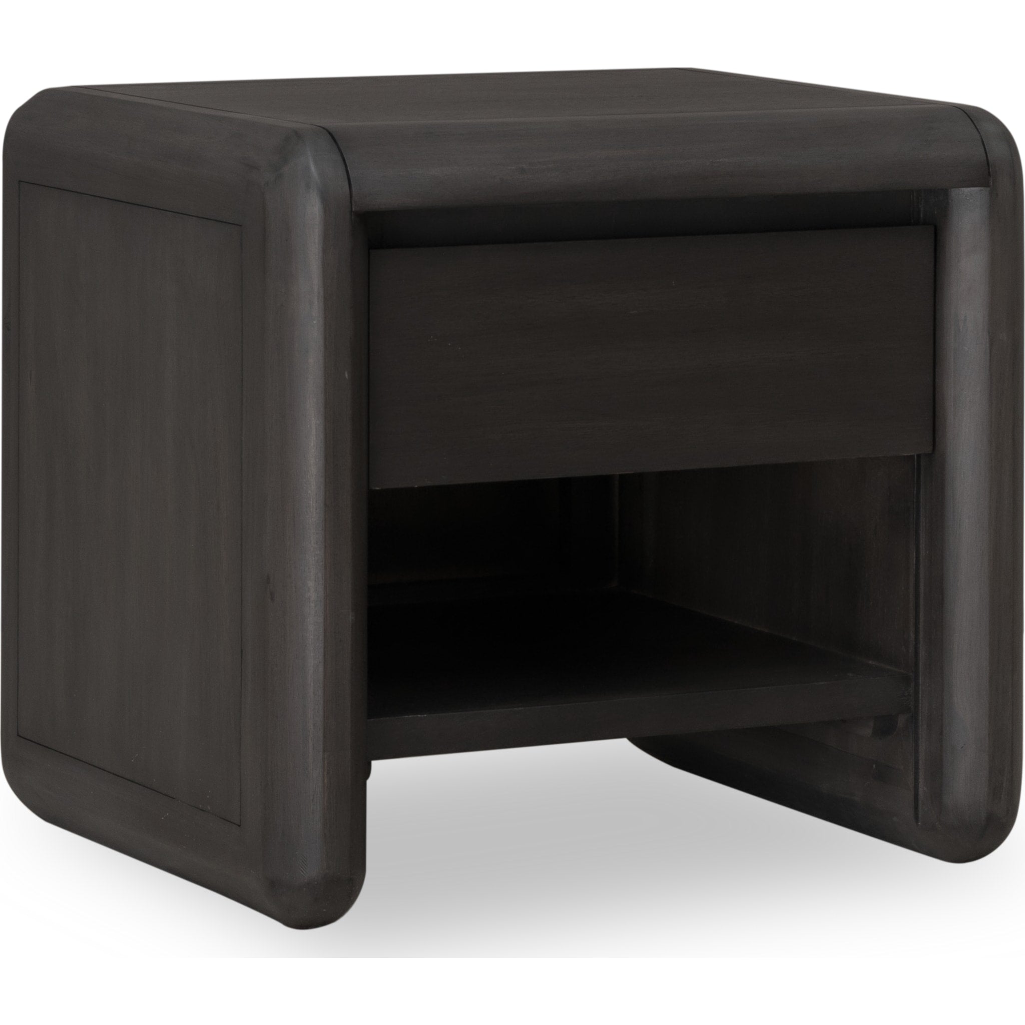 Xolani Acacia Wood Nightstand with One Drawer - Solid Wood Bedside Table for Bedroom, Living Room & Office - Jaguar Finish, Modern & Rustic Home Decor