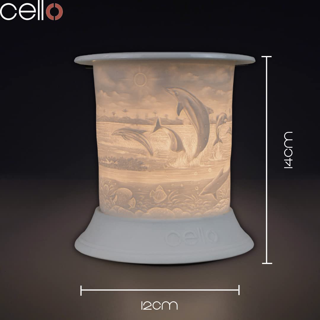 Electric Wax Warmer with Porcelain Dolphin Design - Aromatherapy Diffuser for Home, Office, and Spa Relaxation