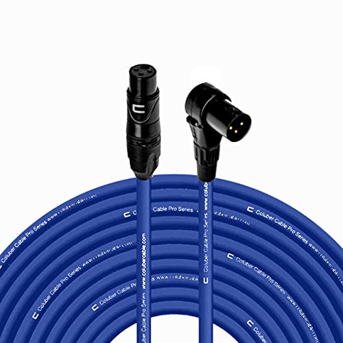 Professional Balanced XLR Cable Female to Right Angle XLR Male - 200ft Blue Audio Cable for Microphones, Powered Speakers & Mixers - Studio Recording & Live Performance Essential - Durable 3-Pin Connector for Clear Sound Transmission